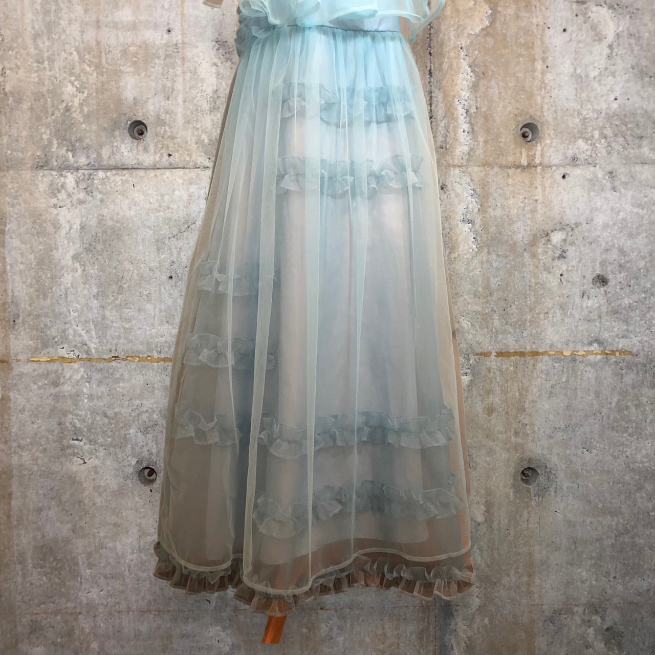 CEREAL(シリアル) 23SS JERRYFISH DRESS/ジェリーフィッシュ/フリルチュールキャミソールティアードワンピース c23105 FREE サックスブルー 完売品