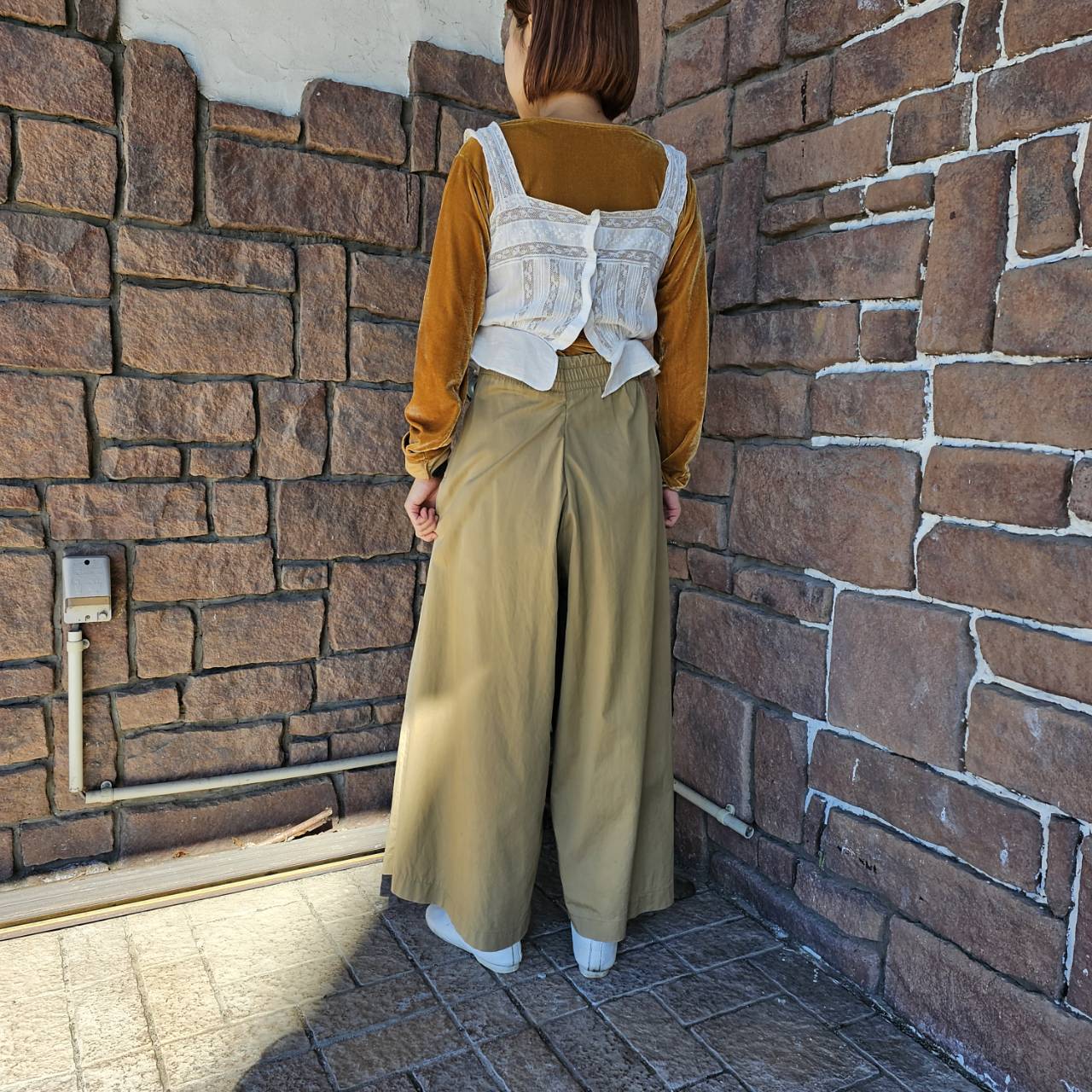 Euro Vintage(ヨーロッパヴィンテージ) Dandy_タックワイドパンツ 1(Mサイズ程度) ブラウン