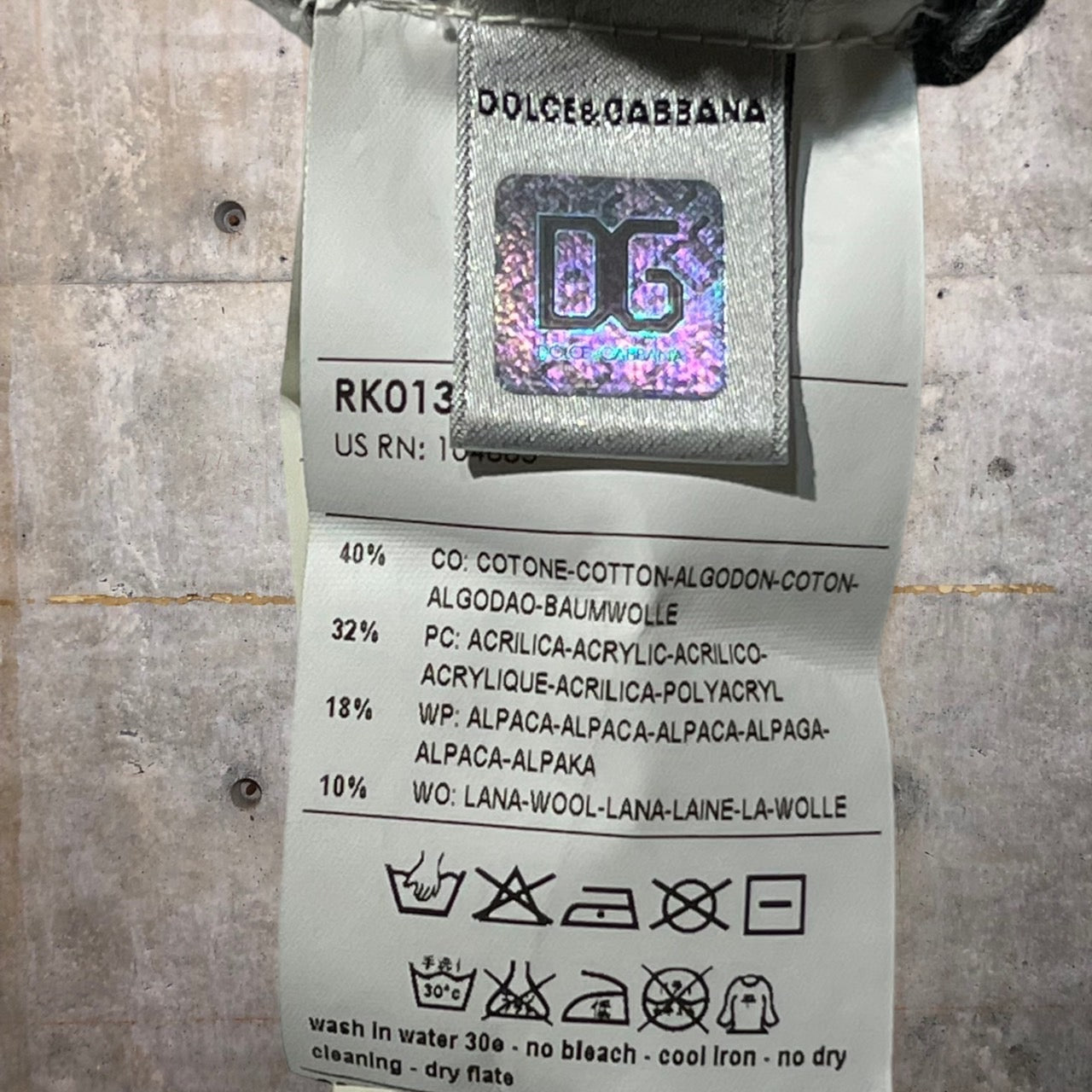 D&G DOLCE&GABBANA(ディーアンドジードルチェ&ガッバーナ) アルパカ混ニットパーカー M グレー 背面ロゴ ドルガバ ドルチェアンドガッバーナ