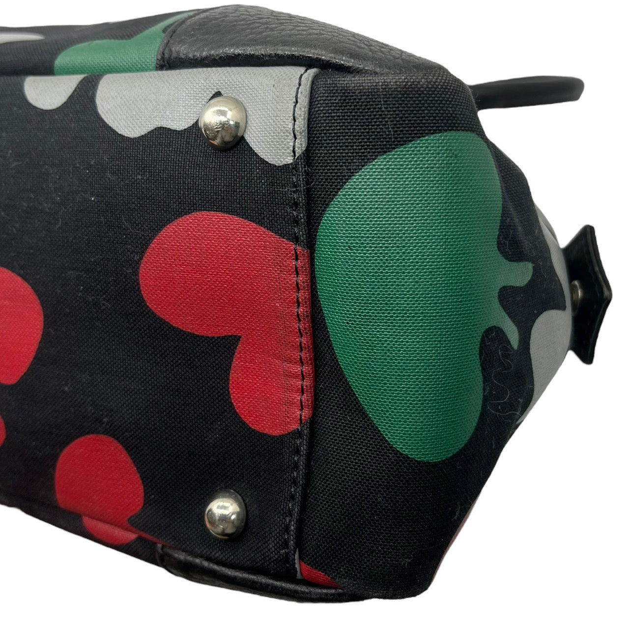 Vivienne Westwood RED LABEL(ヴィヴィアンウエストウッドレッドレーベル) 00's orbro logo yasmine bag オーブロゴ ナイロン レザー ハンドバッグ ヤスミン 柄 ブラック