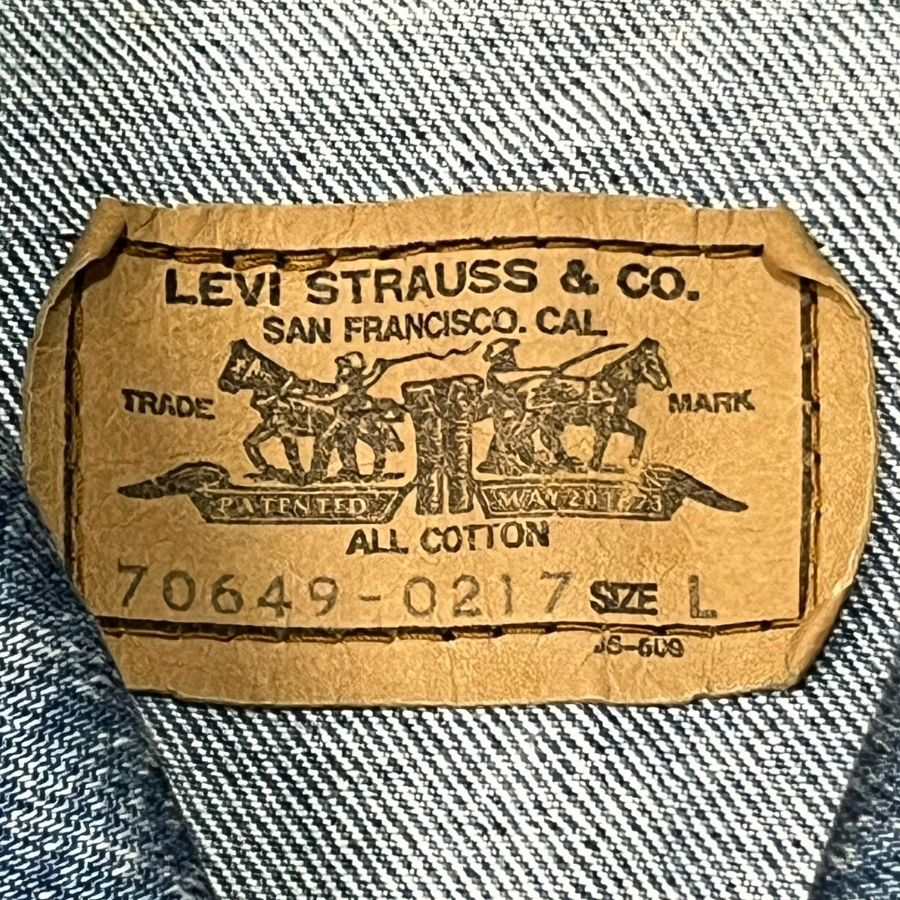 Levi's(リーバイス) 80's 3rd デニムジャケット トラッカージャケット ヴィンテージ 70649-0217 L ライトインディゴ ケミカルウォッシュ オレンジタブ