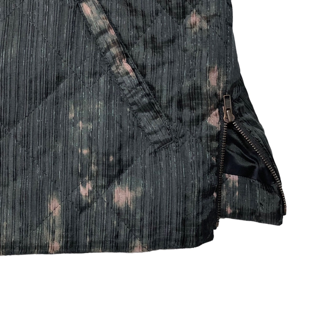 ISSEY MIYAKE(イッセイミヤケ) 98AW Vintage bleached quilted pleated jacket/ヴィンテージ脱色加工キルティングプリーツジャケット/90年代/アーカイブ IM84-FD924 SIZE M ブラック×パープル