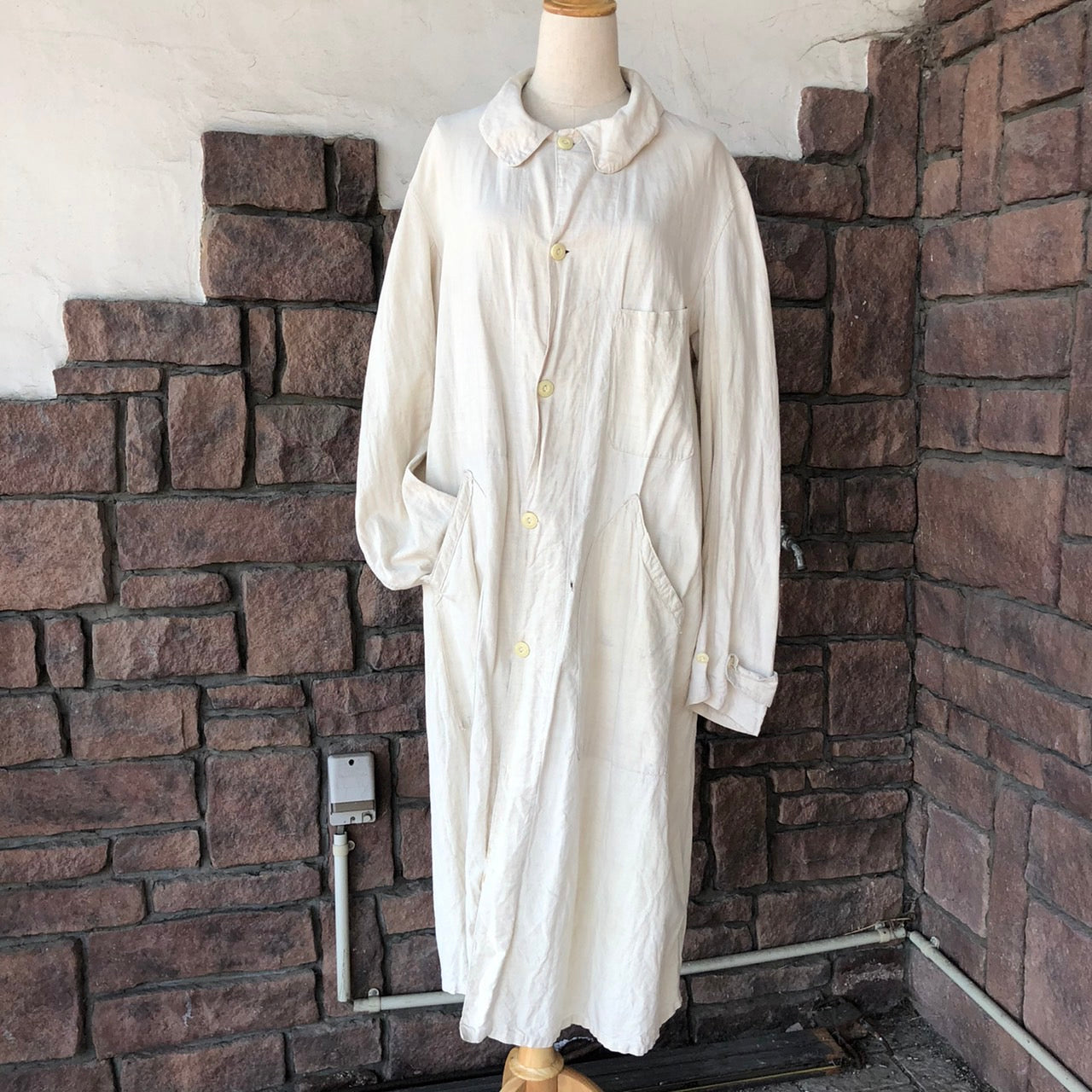 VINTAGE(ヴィンテージ) コットンリネンフレンチエンジニアコート 表記なし(Lサイズ程度) アイボリー