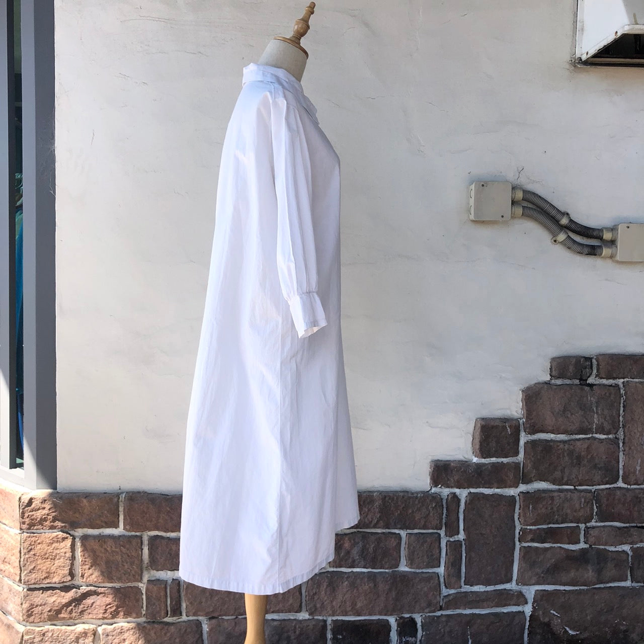 Euro Vintage(ヨーロッパヴィンテージ) Doko_フレンチコットンシャツロングワンピース 表記なし(Мサイズ程度) ホワイト