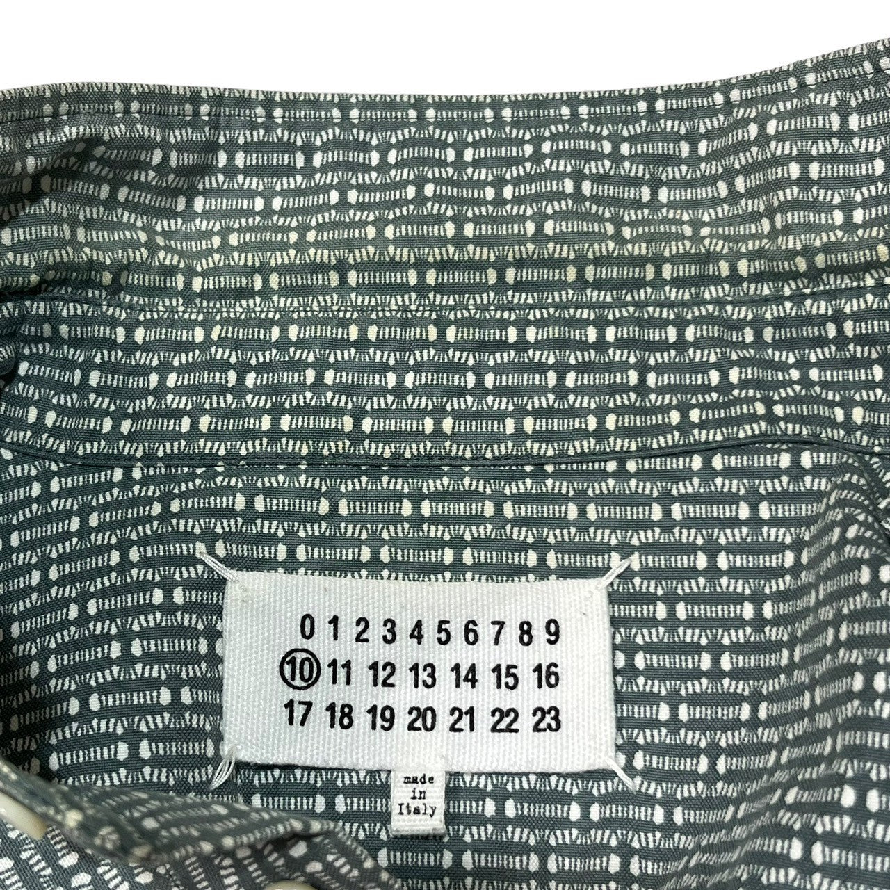 Maison Martin Margiela(メゾン マルタンマルジェラ) 13AW All-over pattern regular collar shirt 総柄 レギュラーカラー シャツ S30DL0244 44(S程度) グリーン×ホワイト