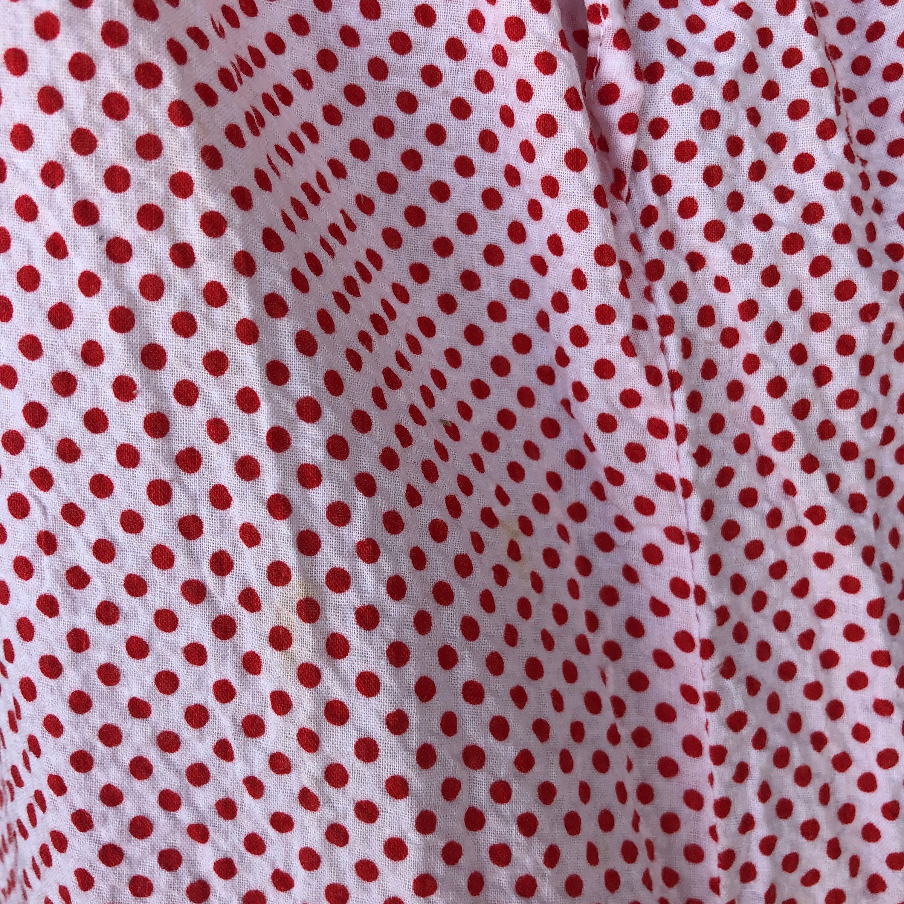 Euro Vintage(ヨーロッパヴィンテージ) Ribon_ドットレースの気分ワンピース 表記なし(Mサイズ程度) レッド