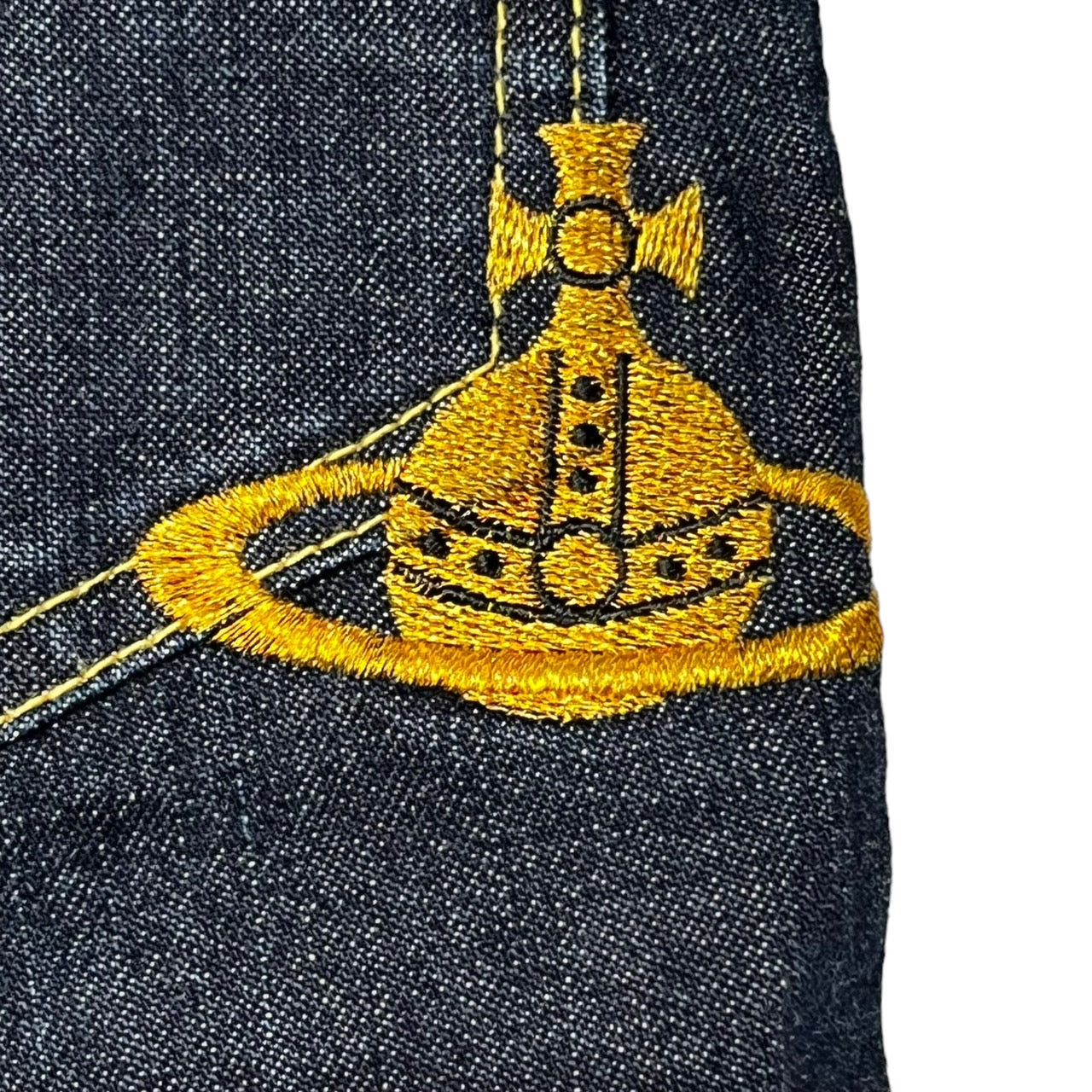 Vivienne Westwood MAN(ヴィヴィアンウエストウッドマン) オーブ刺繍ストレッチデニムパンツ/ロゴ/スキニー VW-KQ-71463 44(S程度) インディゴ