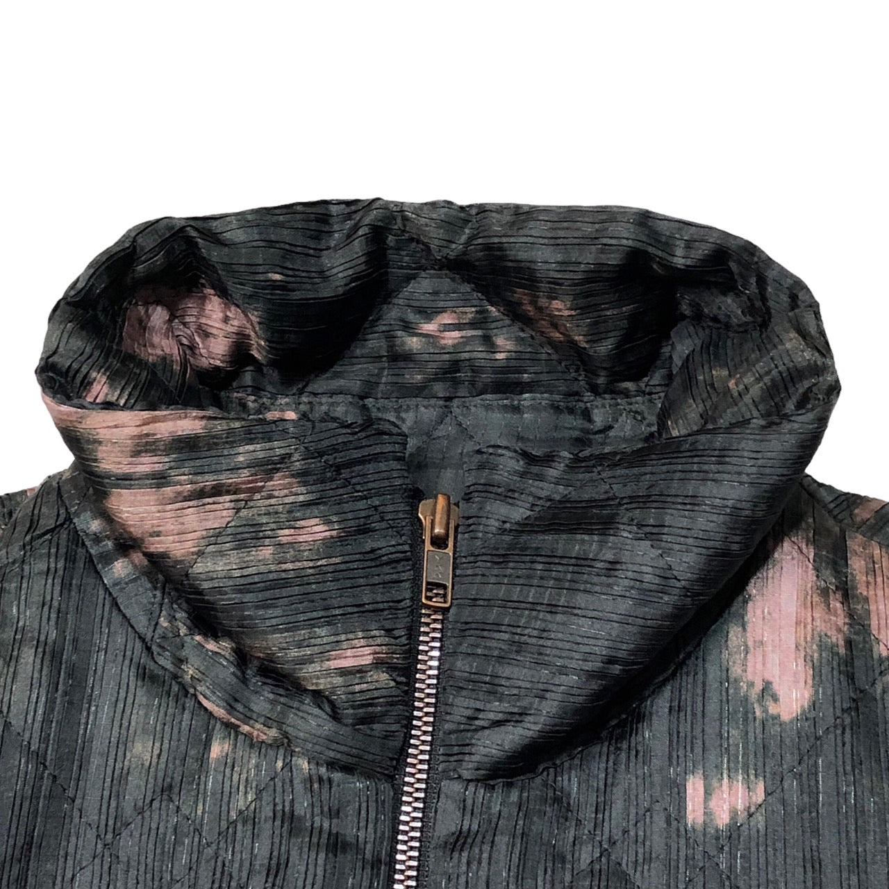 ISSEY MIYAKE(イッセイミヤケ) 98AW Vintage bleached quilted pleated jacket/ヴィンテージ脱色加工キルティングプリーツジャケット/90年代/アーカイブ IM84-FD924 SIZE M ブラック×パープル