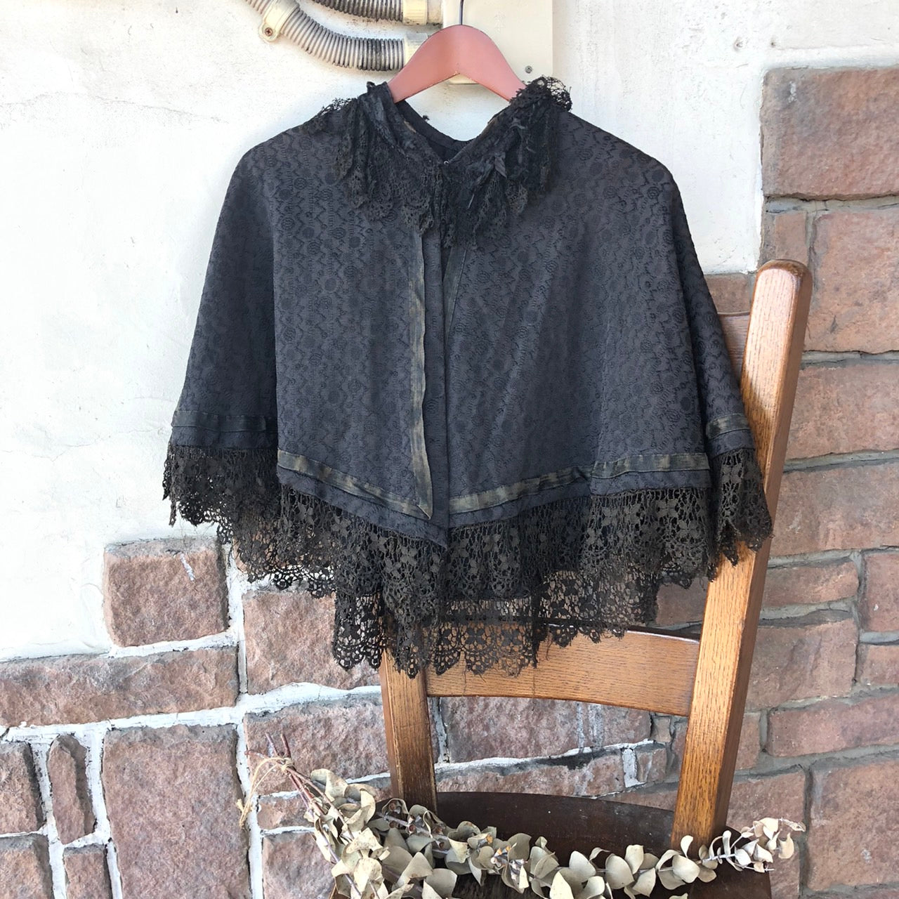 VINTAGE(ヴィンテージ) 50'~s総レースケープ 表記なし(FREE) ブラック