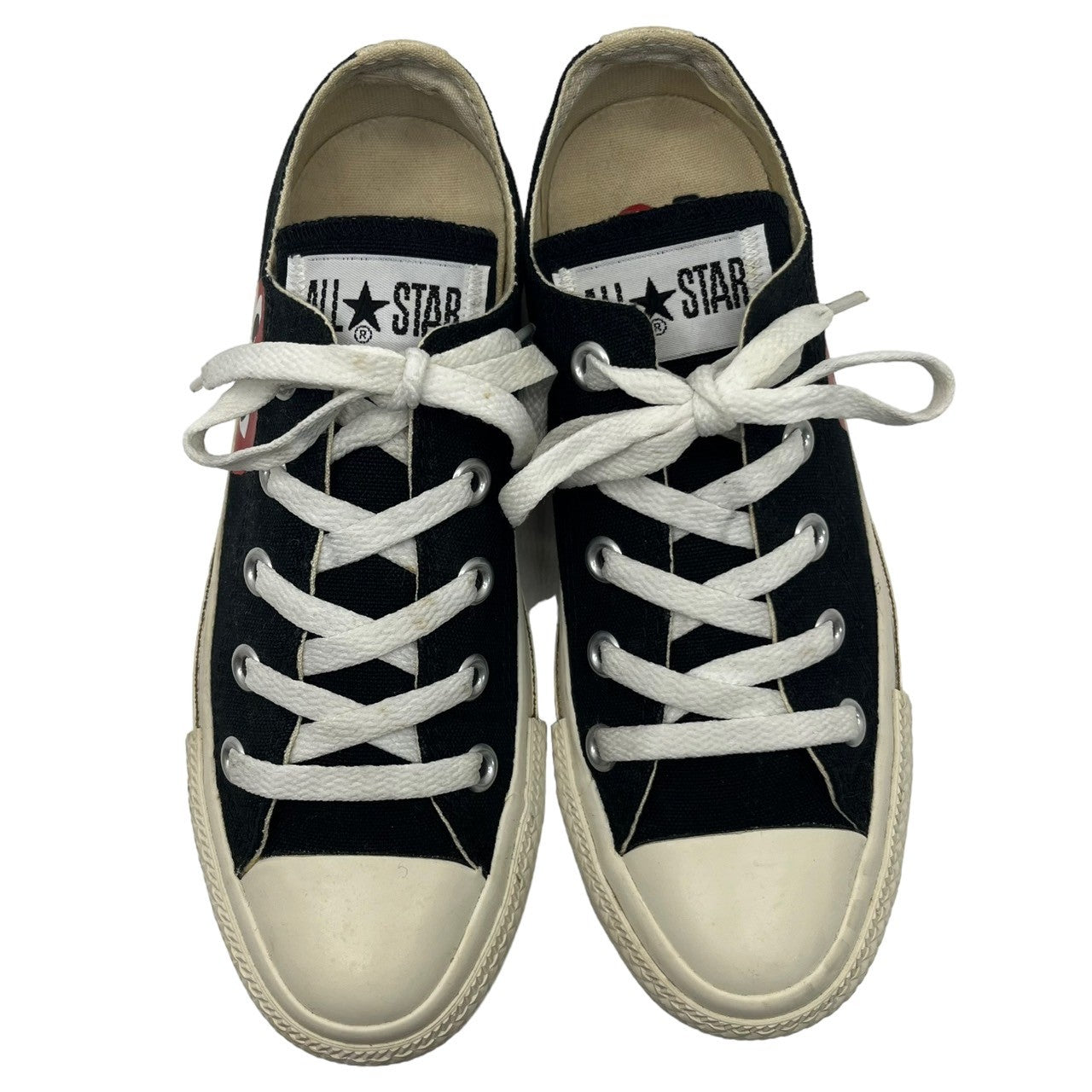 PLAY COMME des GARCONS×CONVERSE(プレイコムデギャルソン×コンバース) All Star OX PCDG "Black" オールスター ハート ロゴ ローカット スニーカー 1CK712 22cm ブラック