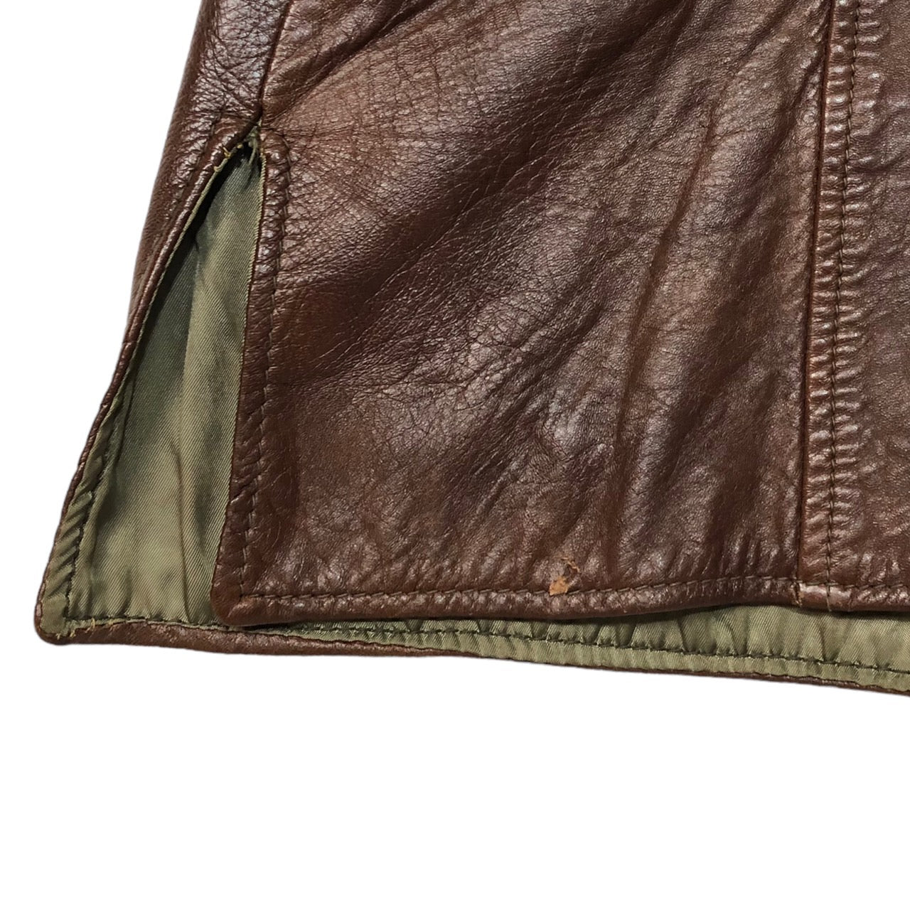 californian(カルフォルニア) 70's ヴィンテージレザーシャツジャケット 42(XL程度) ブラウン 70年代