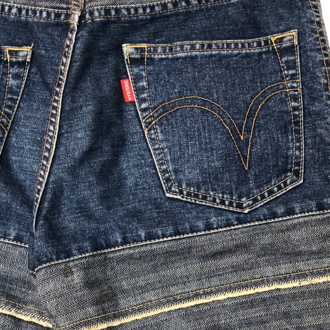 HYSTERIC GLAMOUR(ヒステリックグラマー) 00's Umihebi denim pants ウミヘビ ツギハギ デニム パンツ ジーンズ フレア 2AP-9632 M インディゴ ブルー系 Y2K 名作