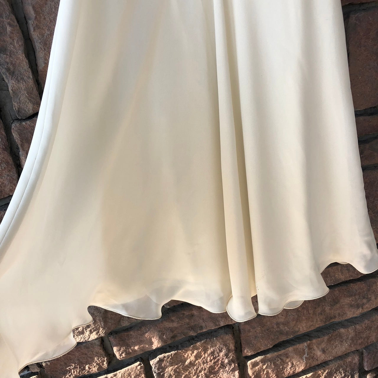 Euro Vintage(ヨーロッパヴィンテージ) Yure_風の膝丈スカート 表記なし(Lサイズ程度) ホワイト