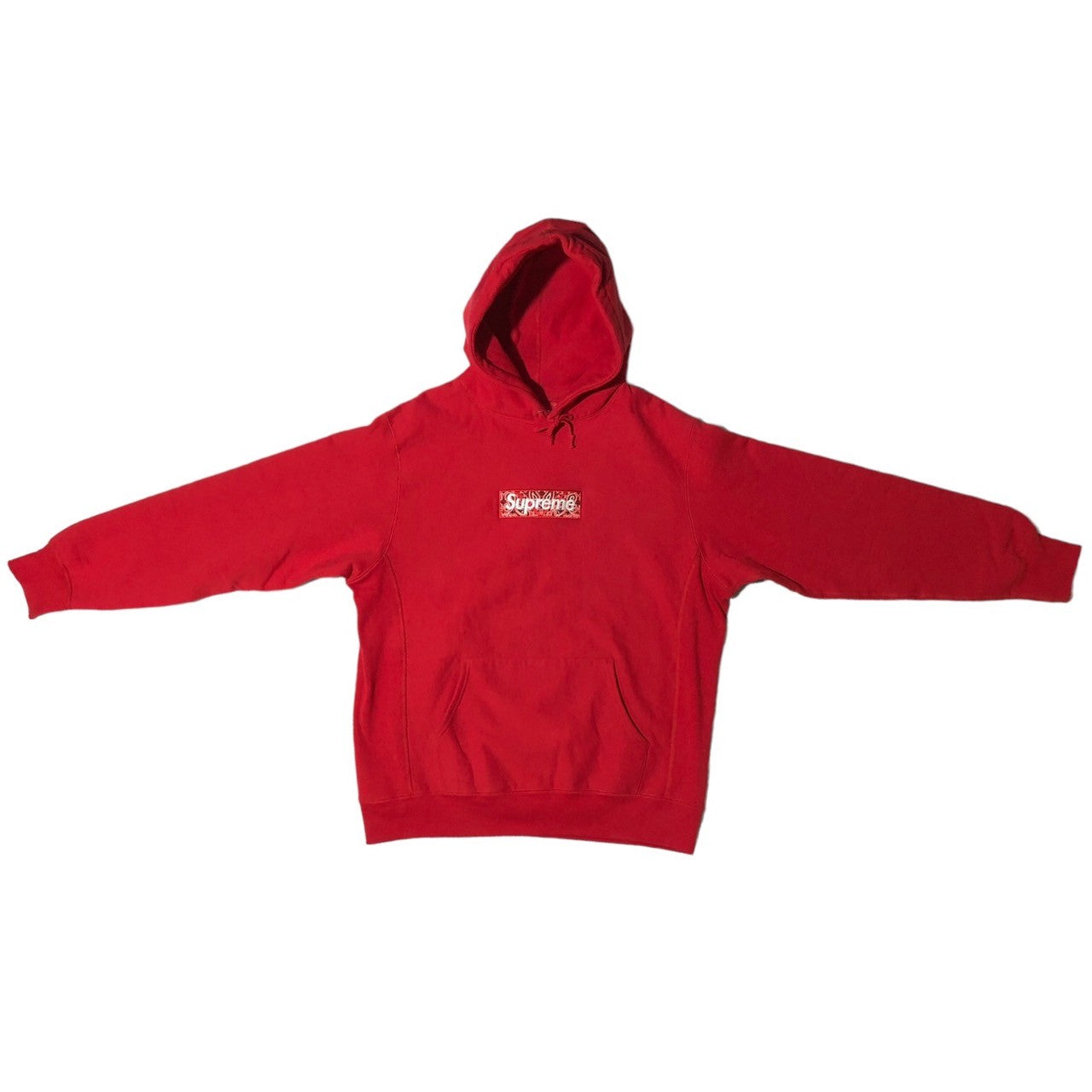 SUPREME(シュプリーム) 19AW Bandana Box Logo Hooded Sweatshirt バンダナ ペイズリー ボックスロゴ フーディー パーカー M レッド 19FW