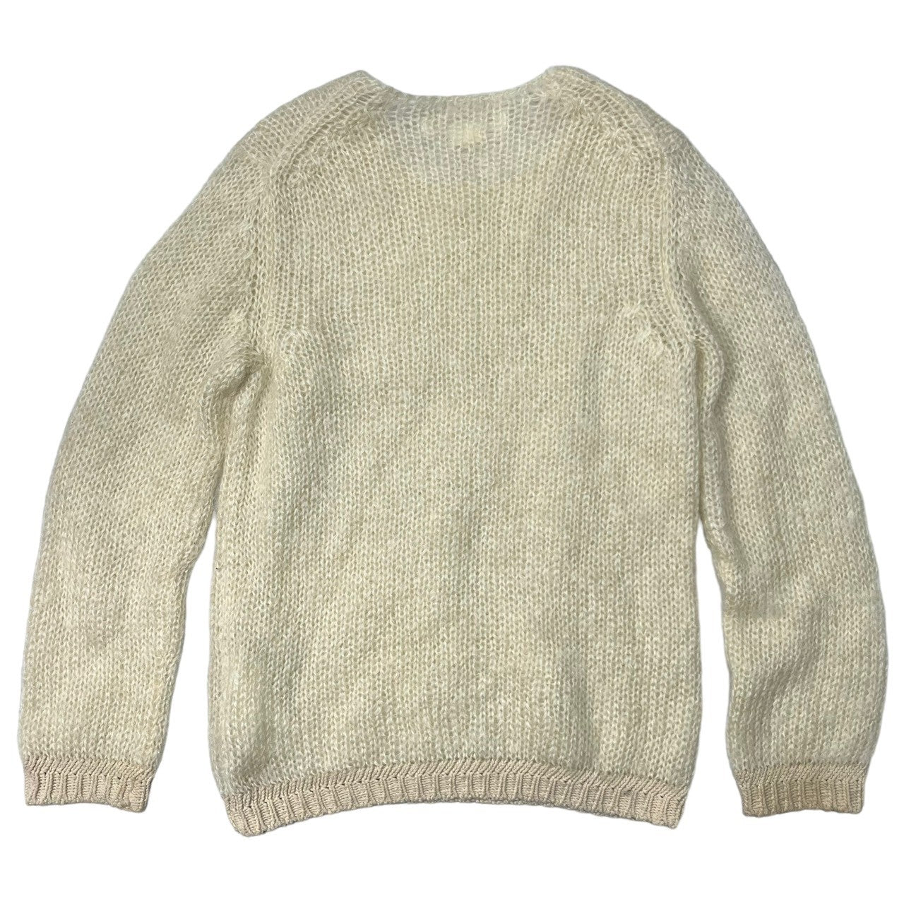 COMME des GARCONS COMME des GARCONS(コムデギャルソンコムデギャルソン) モヘア クルーネック ニット セーター 裾切替 W14N036 S アイボリー コムコム