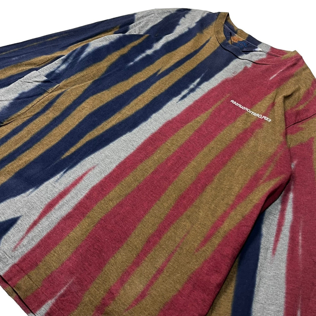 SUNSEA(サンシー) 18AW Exploration Long T タイダイ 染め ロング Tシャツ ロンT SIZE 3(L) アッシュグレー×ブルー×レッド