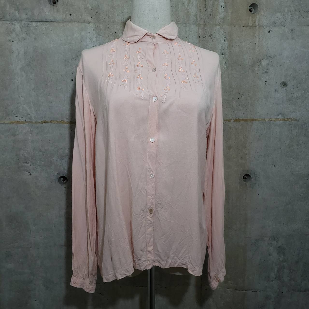 Euro Vintage(ヨーロッパヴィンテージ) Memory_ビジューシャツ 表記なし(Mサイズ程度) ピンク