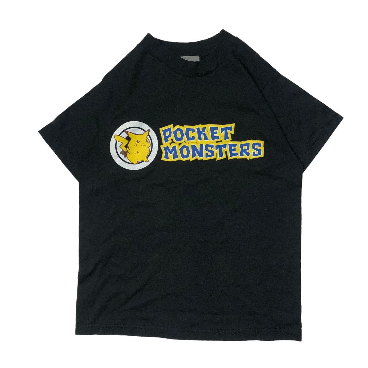 Pokemon(ポケモン) 90’s ~ 00's "Pikachu” vintage Tee ピカチュウ ロゴ ヴィンテージ アニメ ゲーム Tシャツ L(小さめな作り) ブラック Pocket Monster ポケットモンスター 任天堂 公式