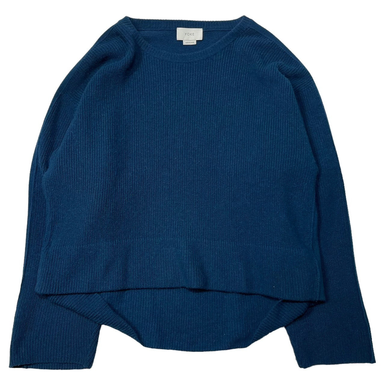 YOKE(ヨーク) 7G OVERSIZED HALF CARDIGAN CREW NECK オーバーサイズ ハーフカーディガン クルーネック アルパカ YK18AW0007S-J SIZE M ブルー