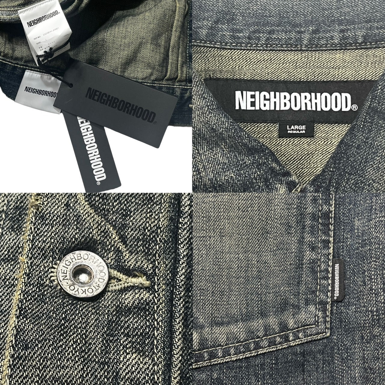 NEIGHBORHOOD(ネイバーフッド) 23AW SAVAGE DENIM TYPE-1 JACKET サベージデニム タイプ1 ジャケット Gジャン 232XBNH-JKM01 SIZE L インディゴ タグ、ハンガー付属