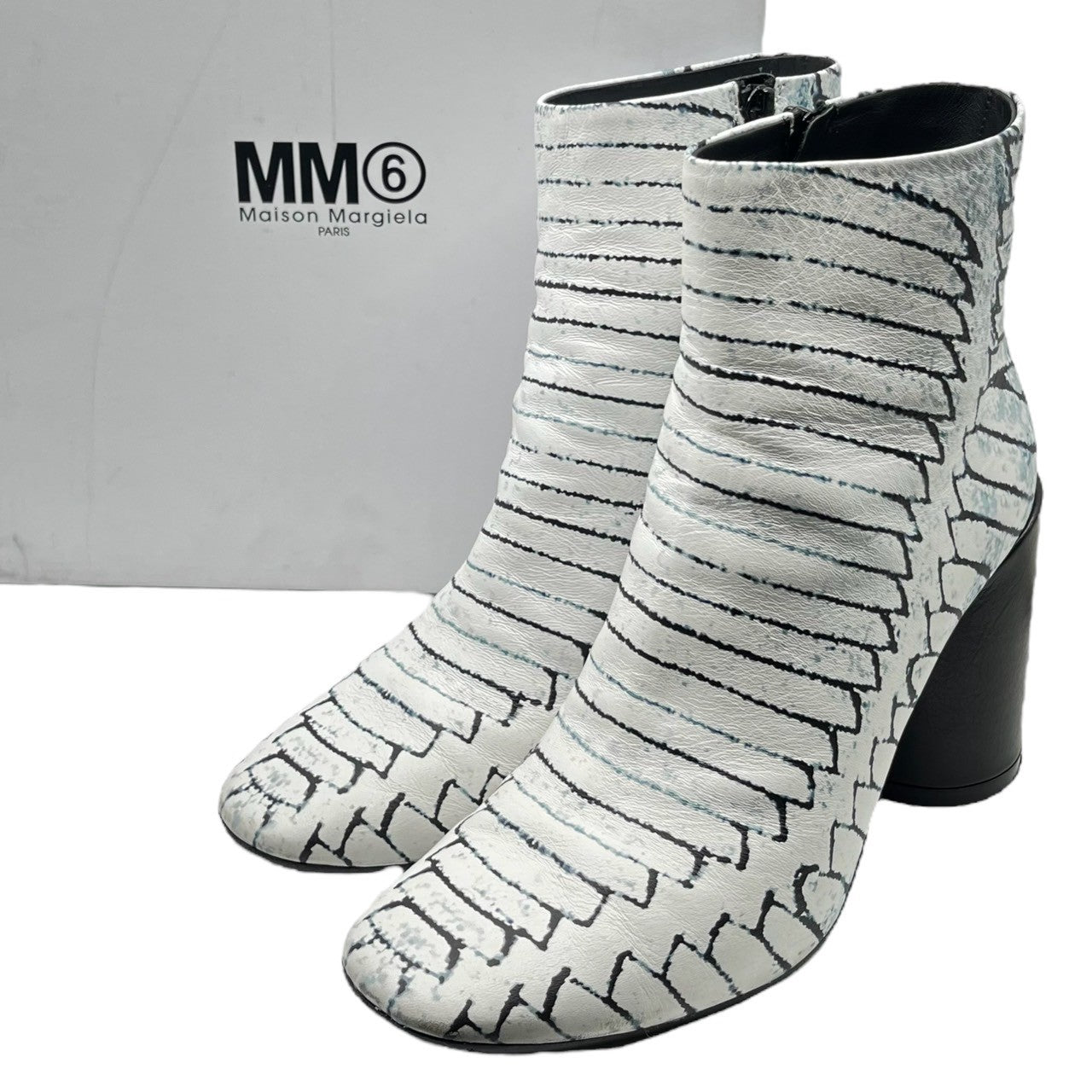 MM6 Maison Margiela(エムエムシックス) 90㎜ ankle boots アンクル ブーツ S59WU186 SIZE 38(24.0~24.5程度) ホワイト 箱付