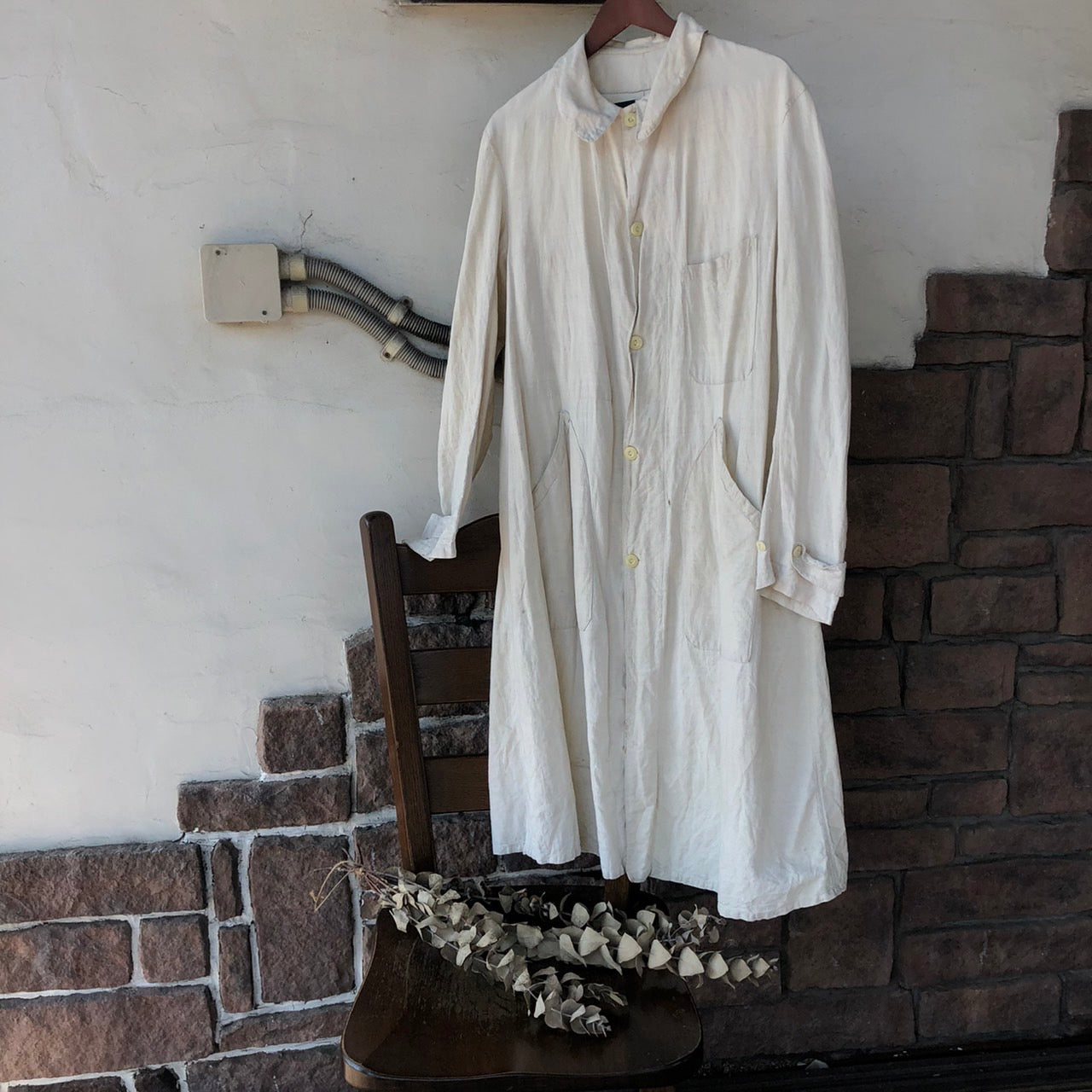 VINTAGE(ヴィンテージ) コットンリネンフレンチエンジニアコート 表記なし(Lサイズ程度) アイボリー