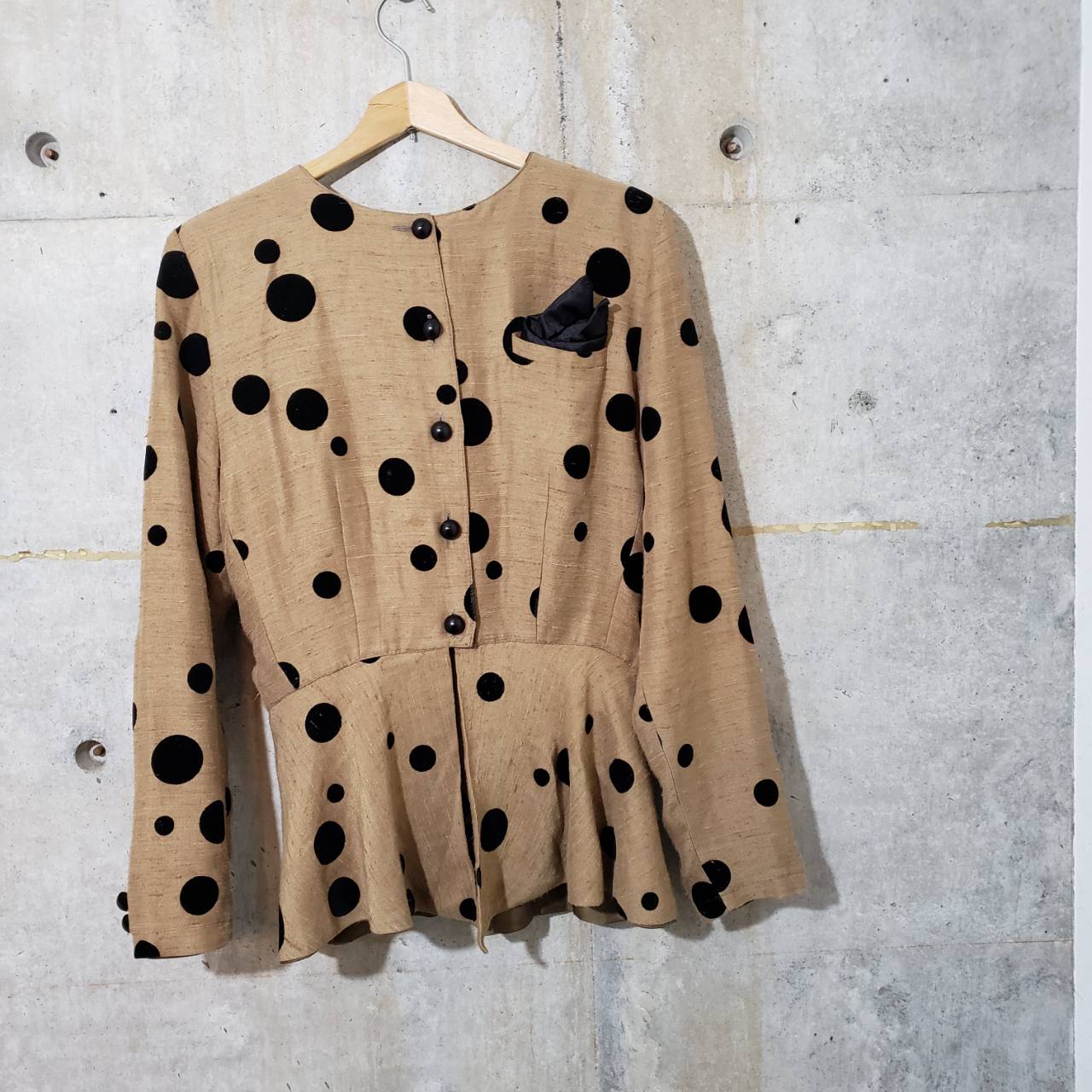 Euro Vintage(ヨーロッパヴィンテージ) Mame_ドットなセットアップジャケット 1(Sサイズ程度) ブラウン