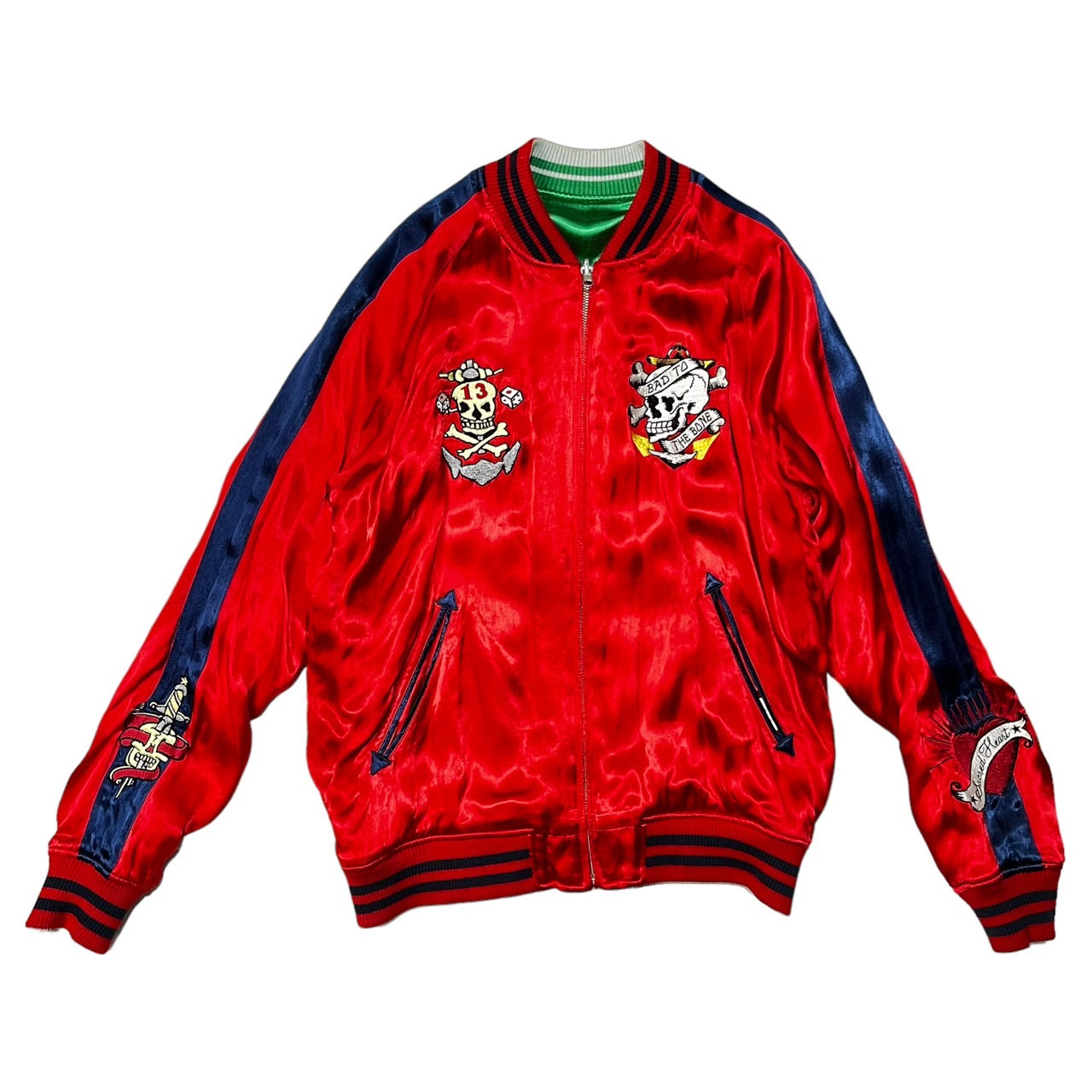 AVIREX(アヴィレックス) SOUVENIR JACKET USMC/リバーシブルスカジャン/スーベニアジャケット 6192229 XL  レッド×グリーン