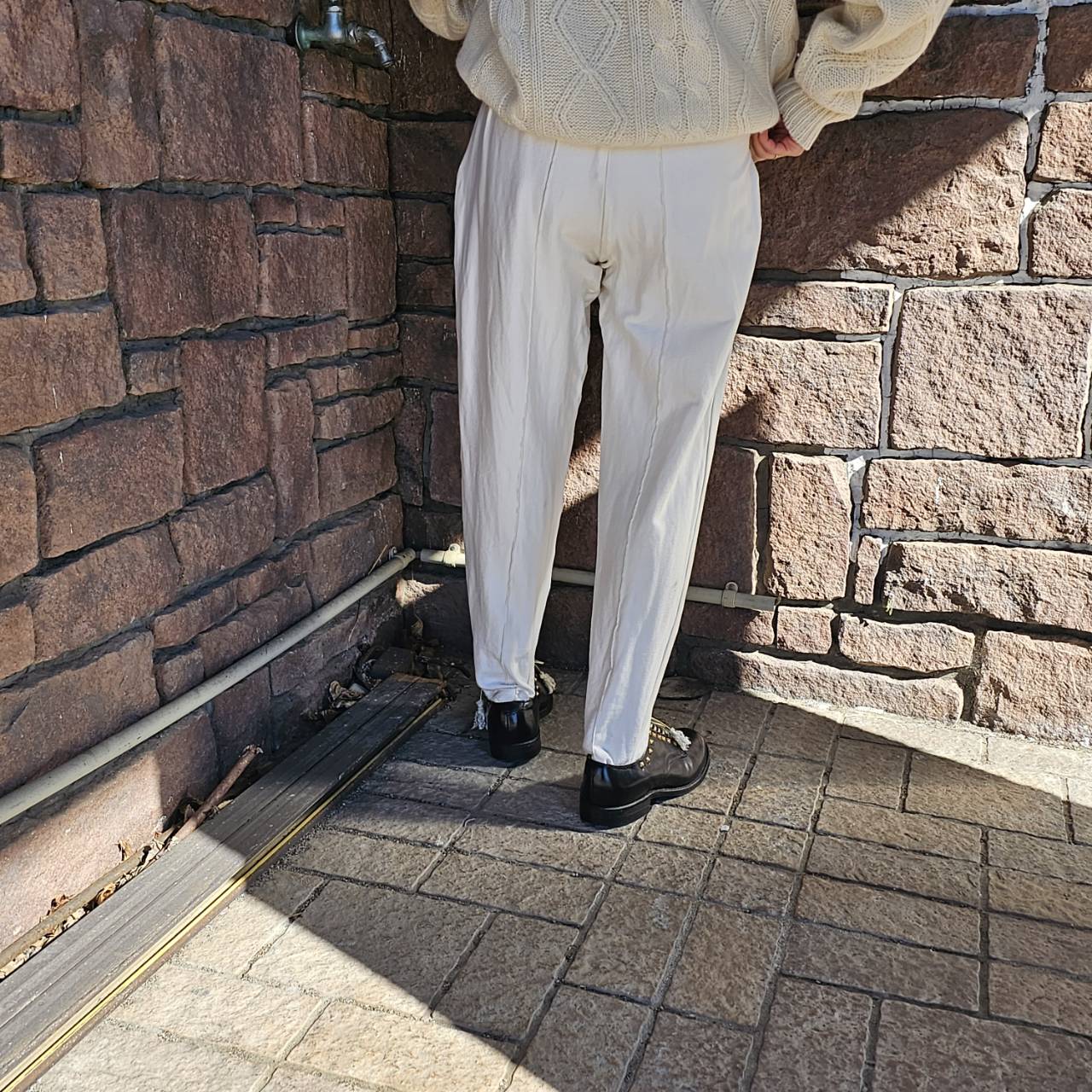 Euro Vintage(ヨーロッパヴィンテージ) Tabi_コットンジャージーパンツ 40(Mサイズ程度) ホワイト