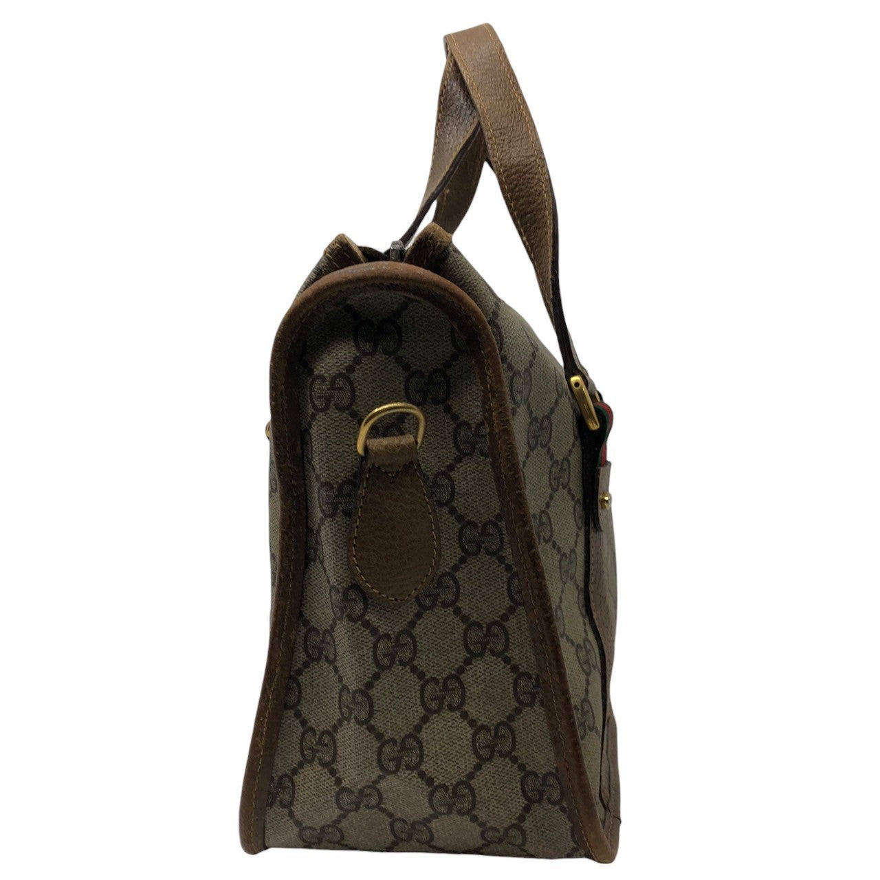 GUCCI(グッチ) 80's GG handbag ヴィンテージ GG 柄 シェリーライン ハンドバッグ 41.02.039 ブラウン OLD GUCCI オールドグッチ