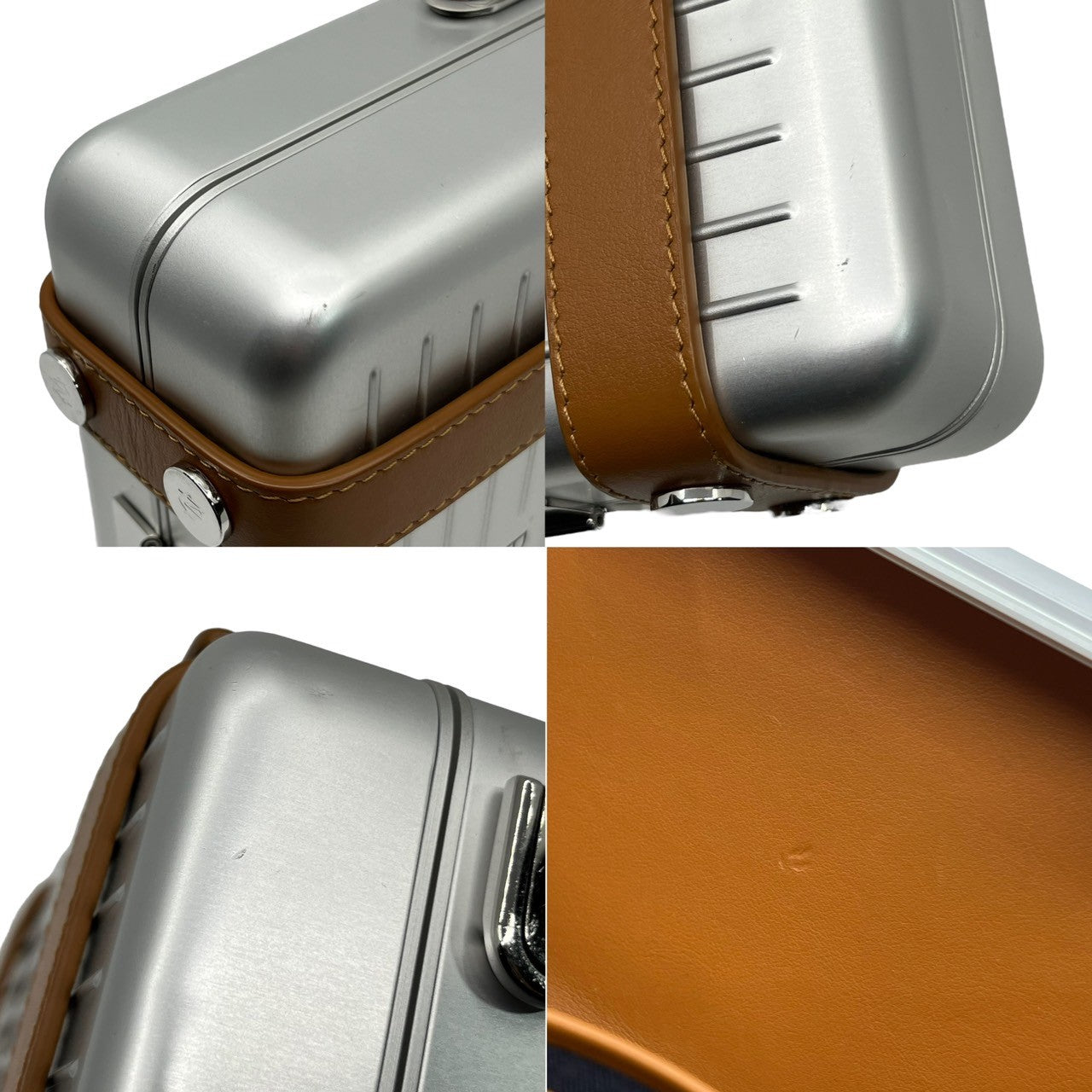 RIMOWA(リモワ) PERSONAL クロスボディバッグ アルミニウム ショルダーバッグ 99011000 シルバー×ブラウン