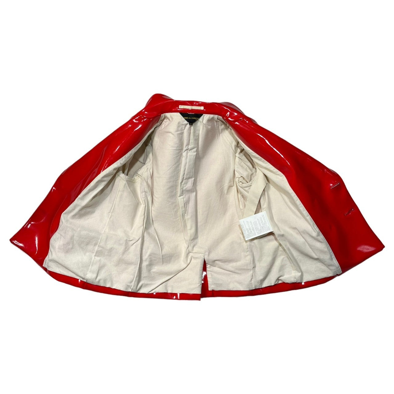 COMME des GARCONS(コムデギャルソン) 18SS Enamel double-breasted jacket エナメル エコ レザー ダブル ジャケット テーラード GA-J024 S レッド AD2017
