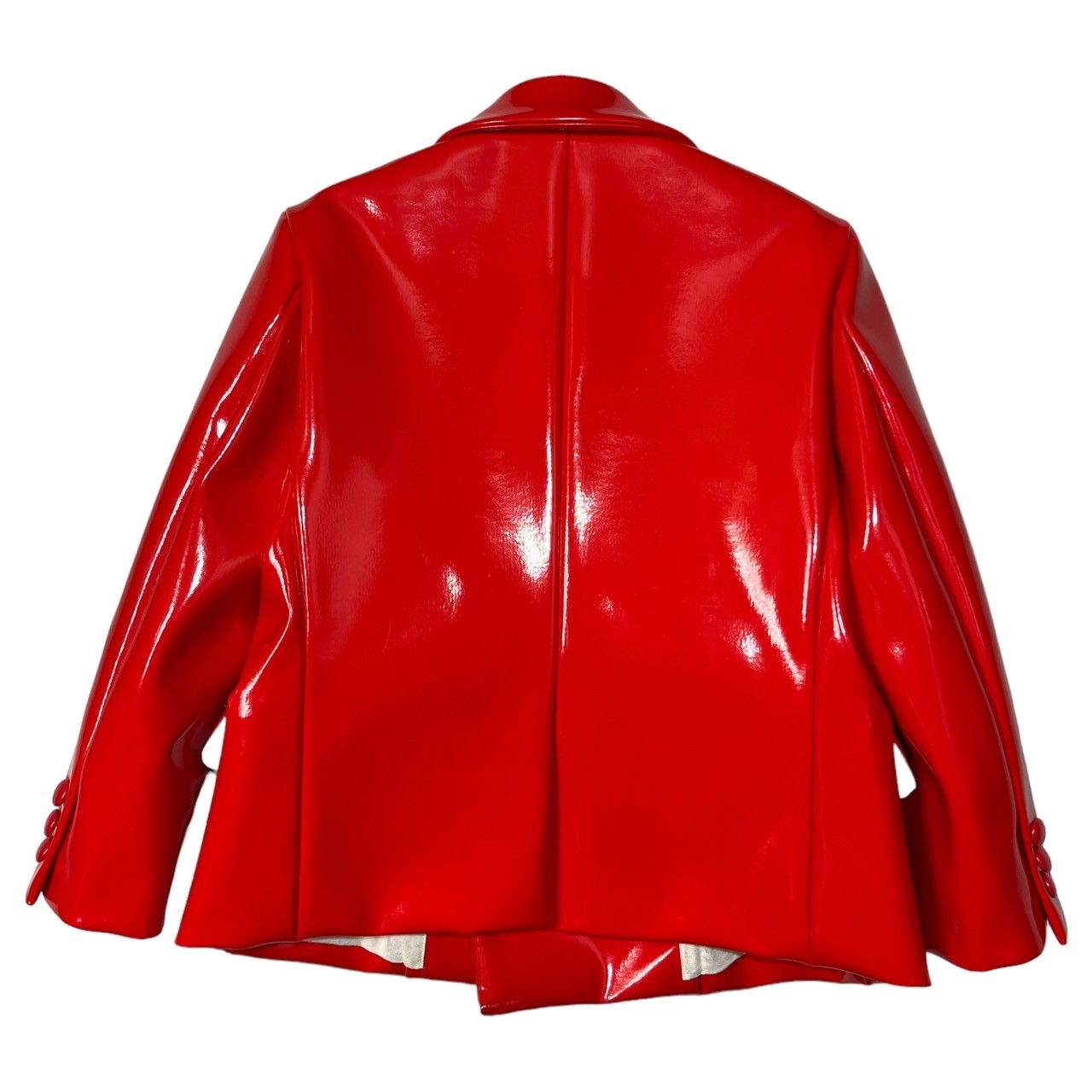 COMME des GARCONS(コムデギャルソン) 18SS Enamel double-breasted jacket エナメル エコ レザー ダブル ジャケット テーラード GA-J024 S レッド AD2017