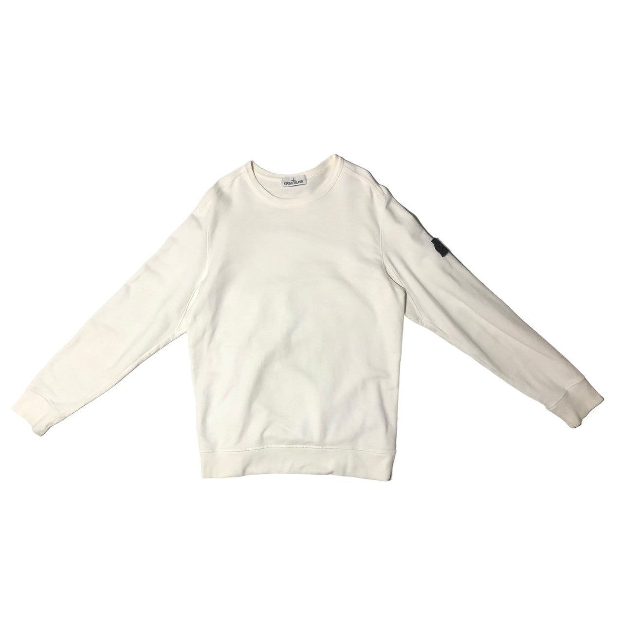 STONE ISLAND(ストーンアイランド) 18AW crew neck sweatshirt クルーネック スウェット シャツ プルオーバー 691562720 L ホワイト ワッペン