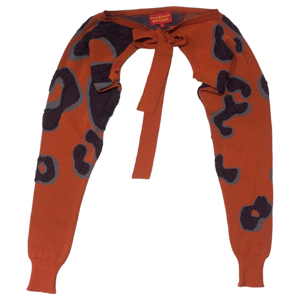 Vivienne Westwood RED LABEL(ヴィヴィアンウエストウッドレッドレーベル) lame design bolero ラメ デザイン ボレロ カーディガン 357-01-15029 2(M程度) オレンジ×パープル Y2K