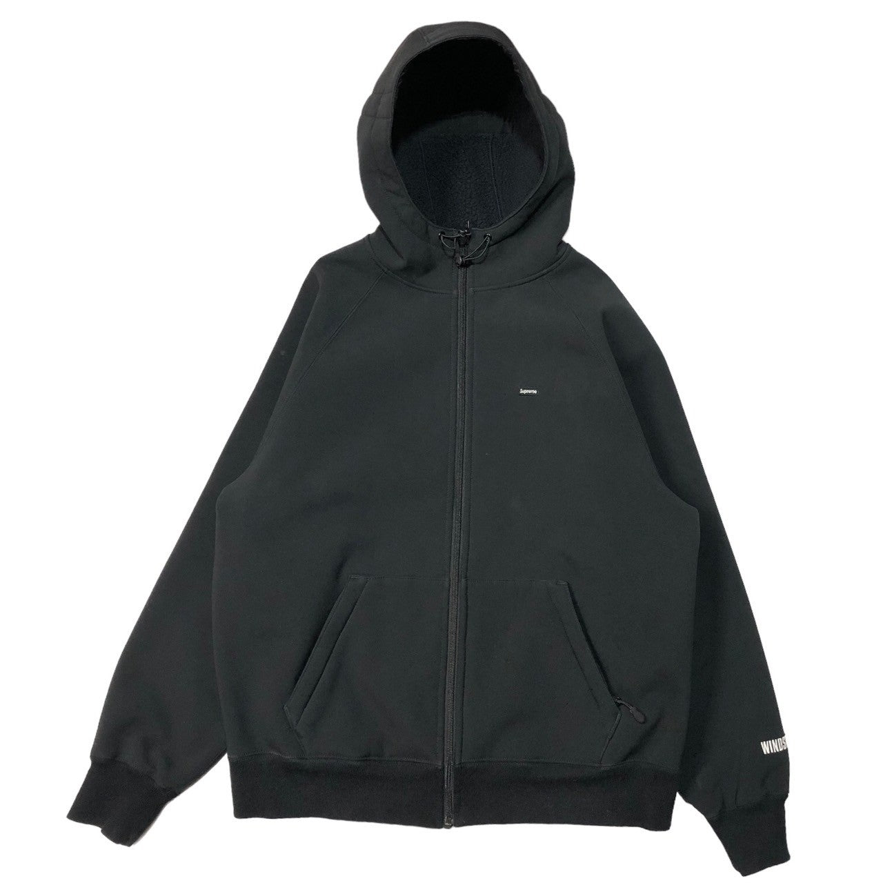SUPREME(シュプリーム) 18AW WINDSTOPPER Zip Up Hooded Sweatshirt ウィンドストッパー ジップ アップ フーディー パーカー スモール ロゴ S ブラック 18FW