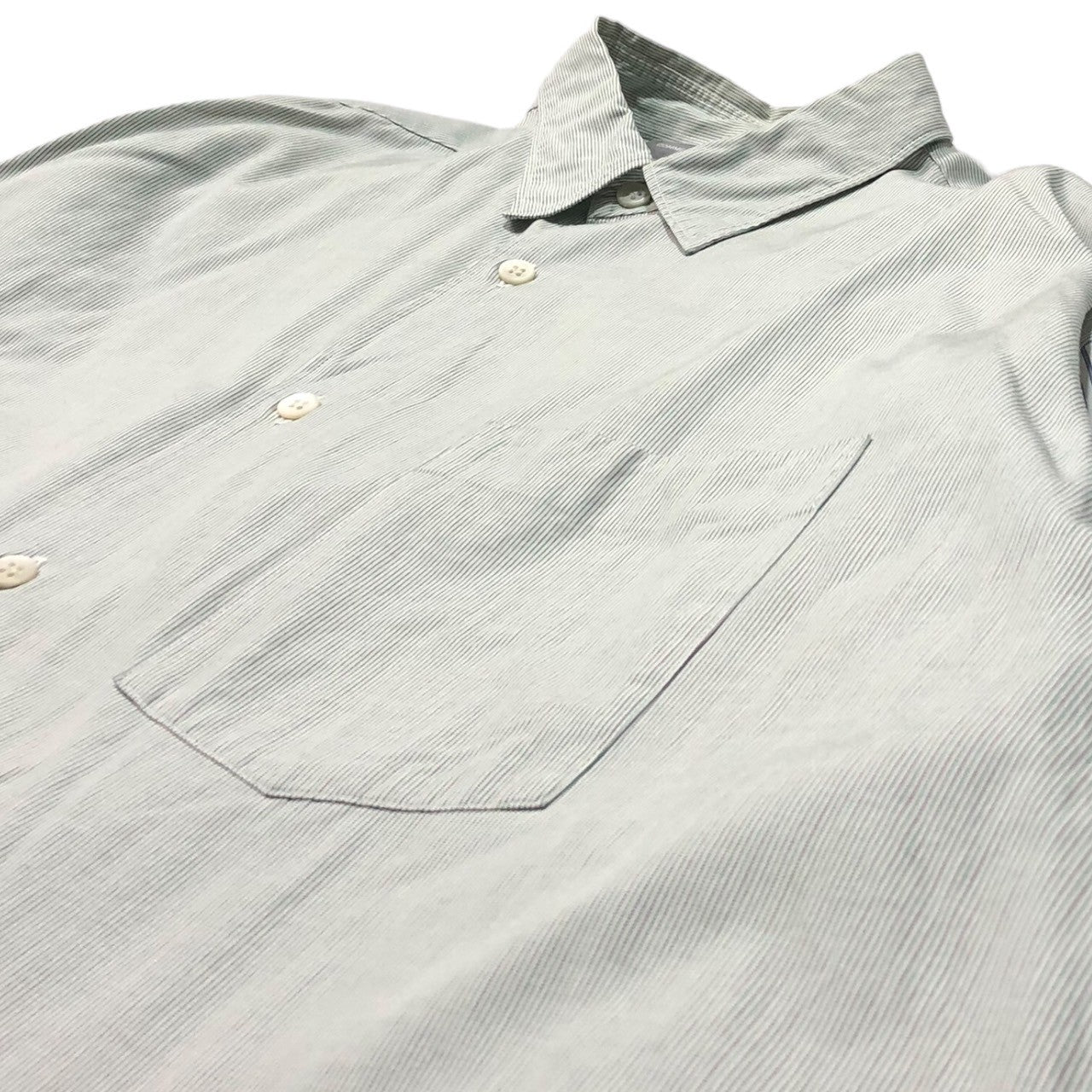 COMME des GARCONS HOMME(コムデギャルソンオム) 80's striped sleeve cotton overshirt ストライプ スリーブ コットン オーバー シャツ 川久保玲 本人期 80年代 HB-100370 SIZE表記なし(FREE) グリーン×ブルー AD1986