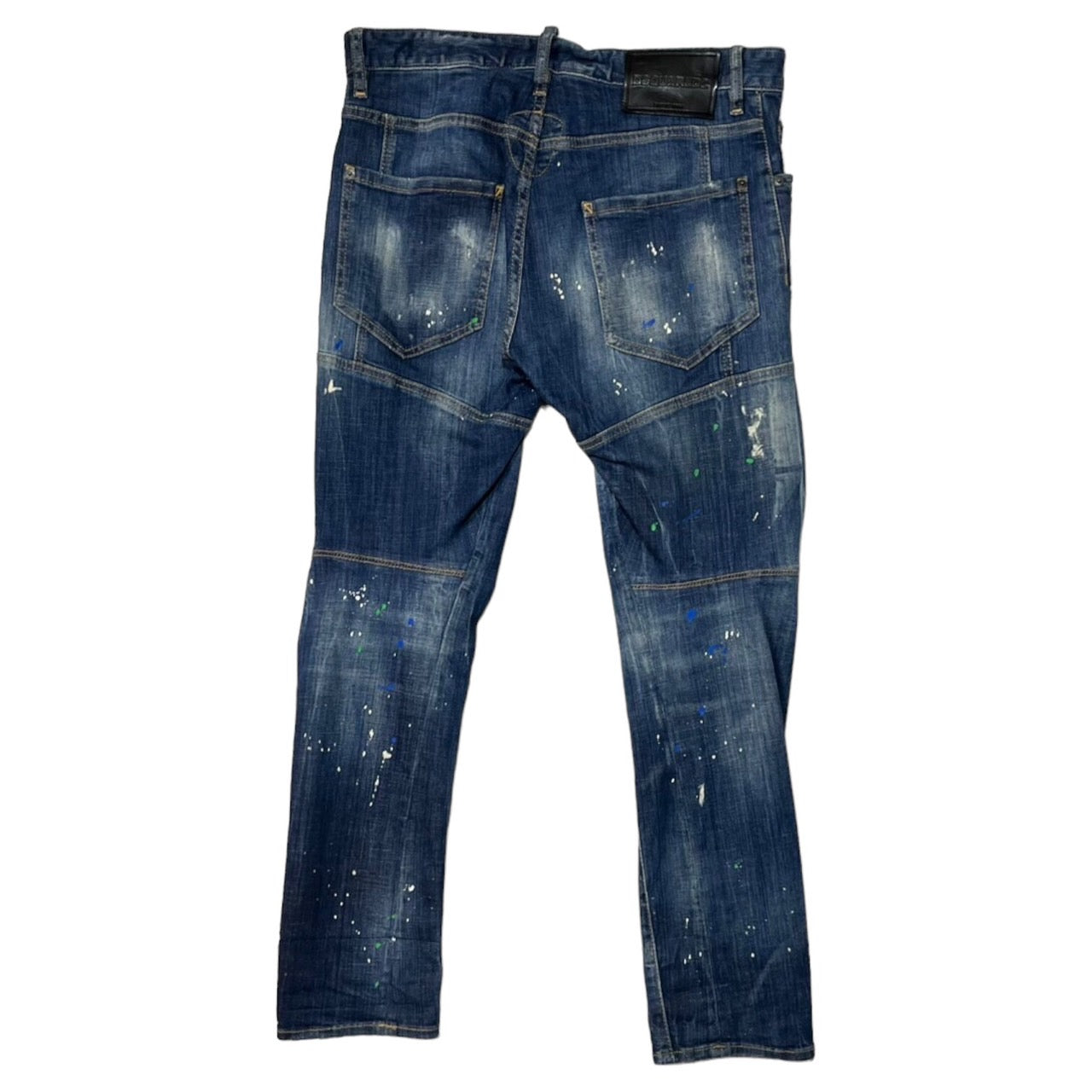 DSQUARED2(ディースクエアード) BIKER/MEDIUM PAINT TIDY/ペンキ加工スキニーデニムパンツ S71LB0636 46(Mサイズ程度) インディゴ