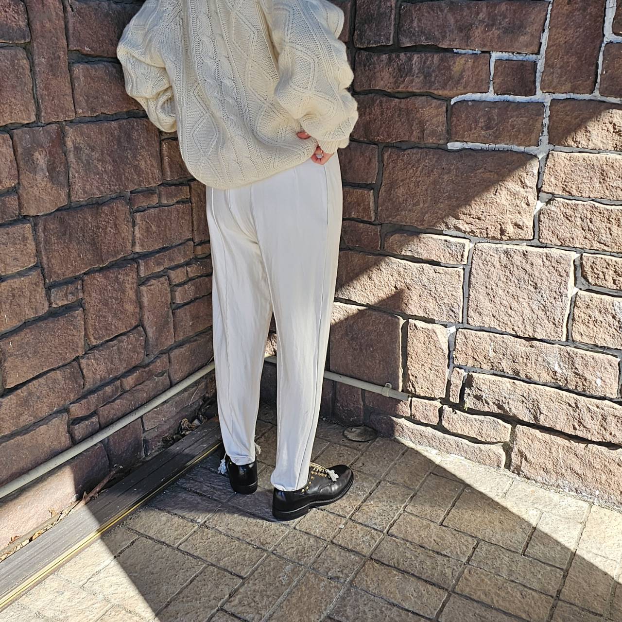 Euro Vintage(ヨーロッパヴィンテージ) Tabi_コットンジャージーパンツ 40(Mサイズ程度) ホワイト