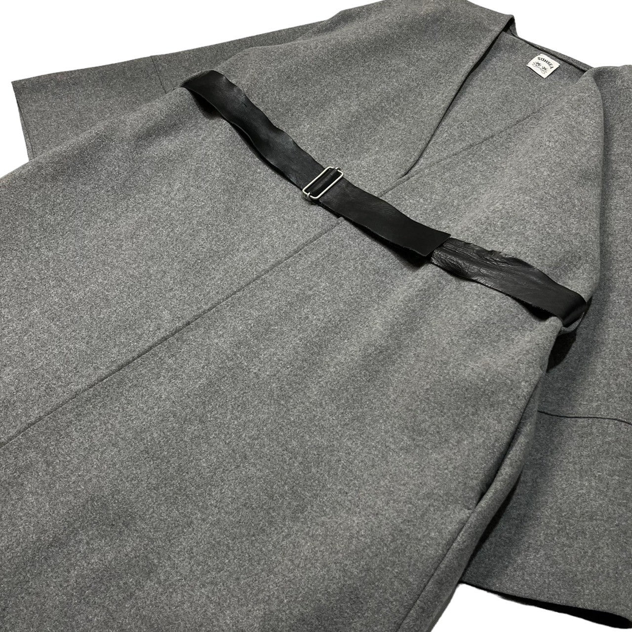 SUNSEA(サンシー) 14AW no hood jedi coat/ノーフードジェダイコート/初期アイテム/稀少品 SNS-14A37 SIZE 2(M) グレー×ブラック カウレザーベルト付属