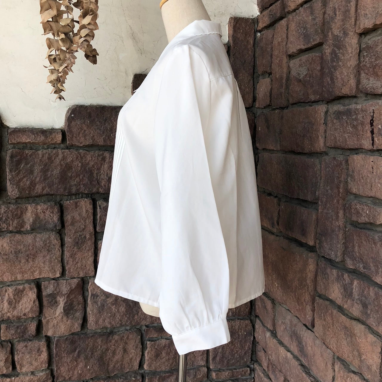 VINTAGE(ヴィンテージ) フリルカラーブラウス Lサイズ程度 ホワイト