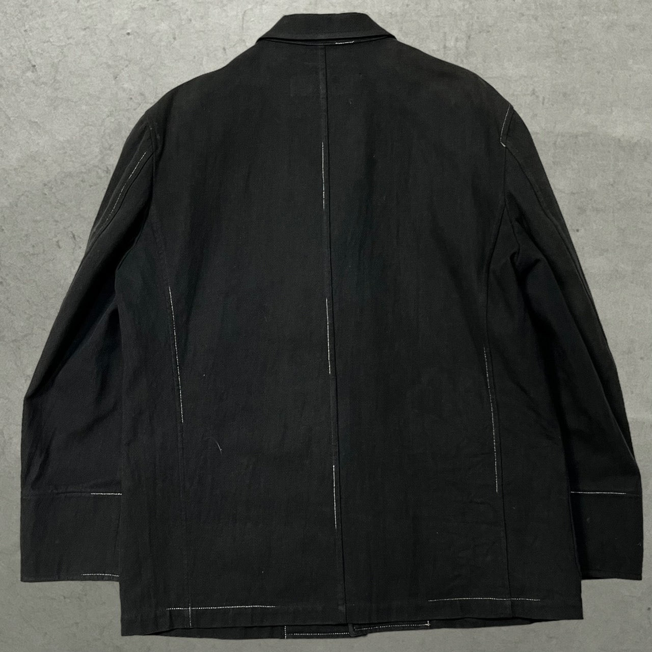 COMME des GARCONS HOMME(コムデギャルソンオム) 98AW white stitch tailored jacket/ホワイトステッチテーラードジャケット/田中啓一/90S/90年代/ヴィンテージ HJ-04018M SIZE M ブラック×ホワイト AD1998 田中オム
