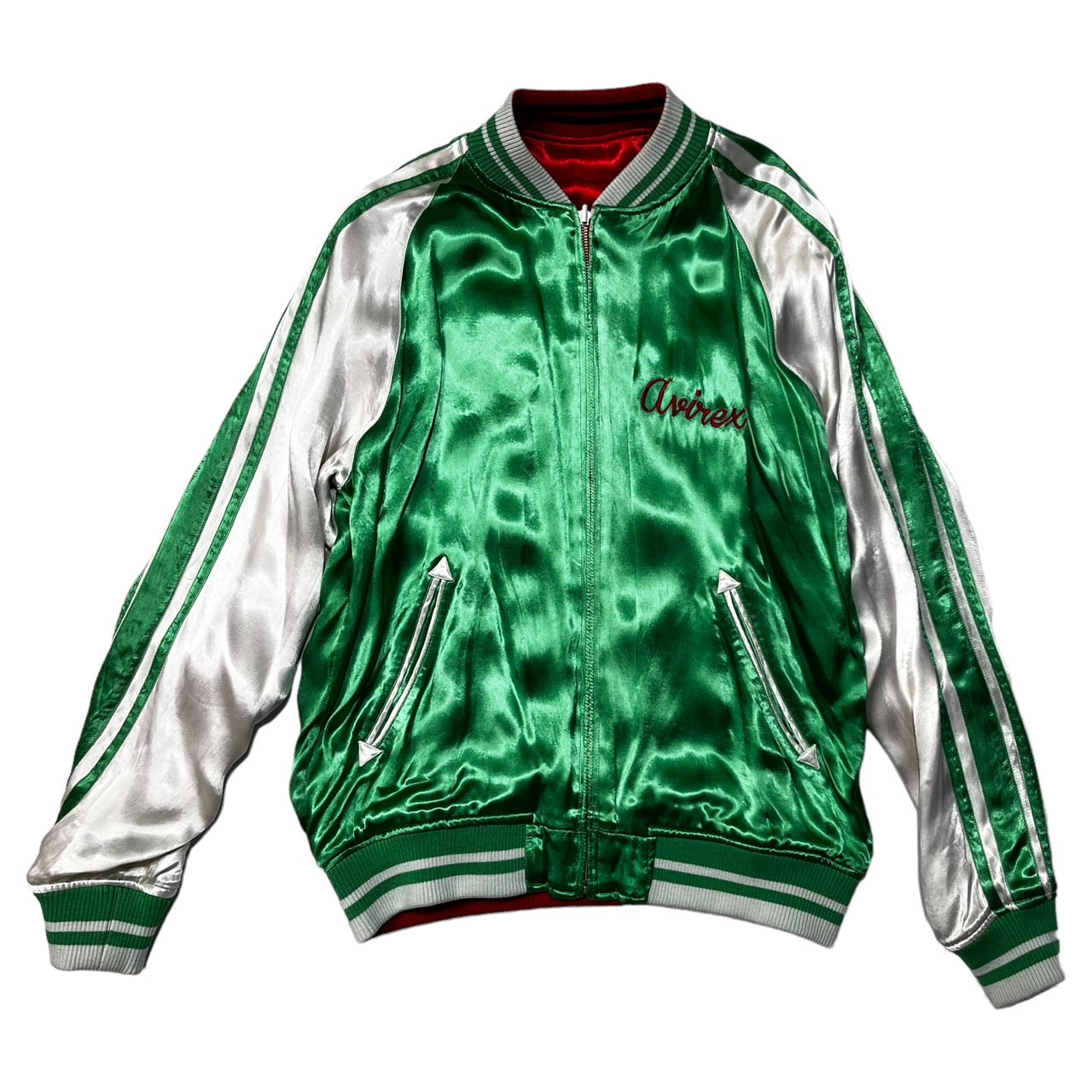 AVIREX(アヴィレックス) SOUVENIR JACKET USMC/リバーシブルスカジャン/スーベニアジャケット 6192229 XL レッド×グリーン