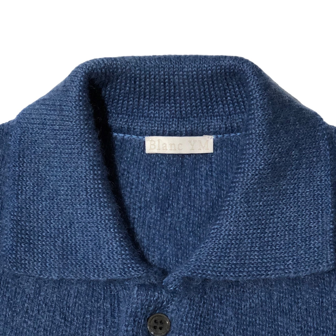 Blanc YM(ブランワイエム) 23AW kid mohair knit shirts/キッドモヘアニットシャツ bl-23a-kmks SIZE S サックスブルー 完売品