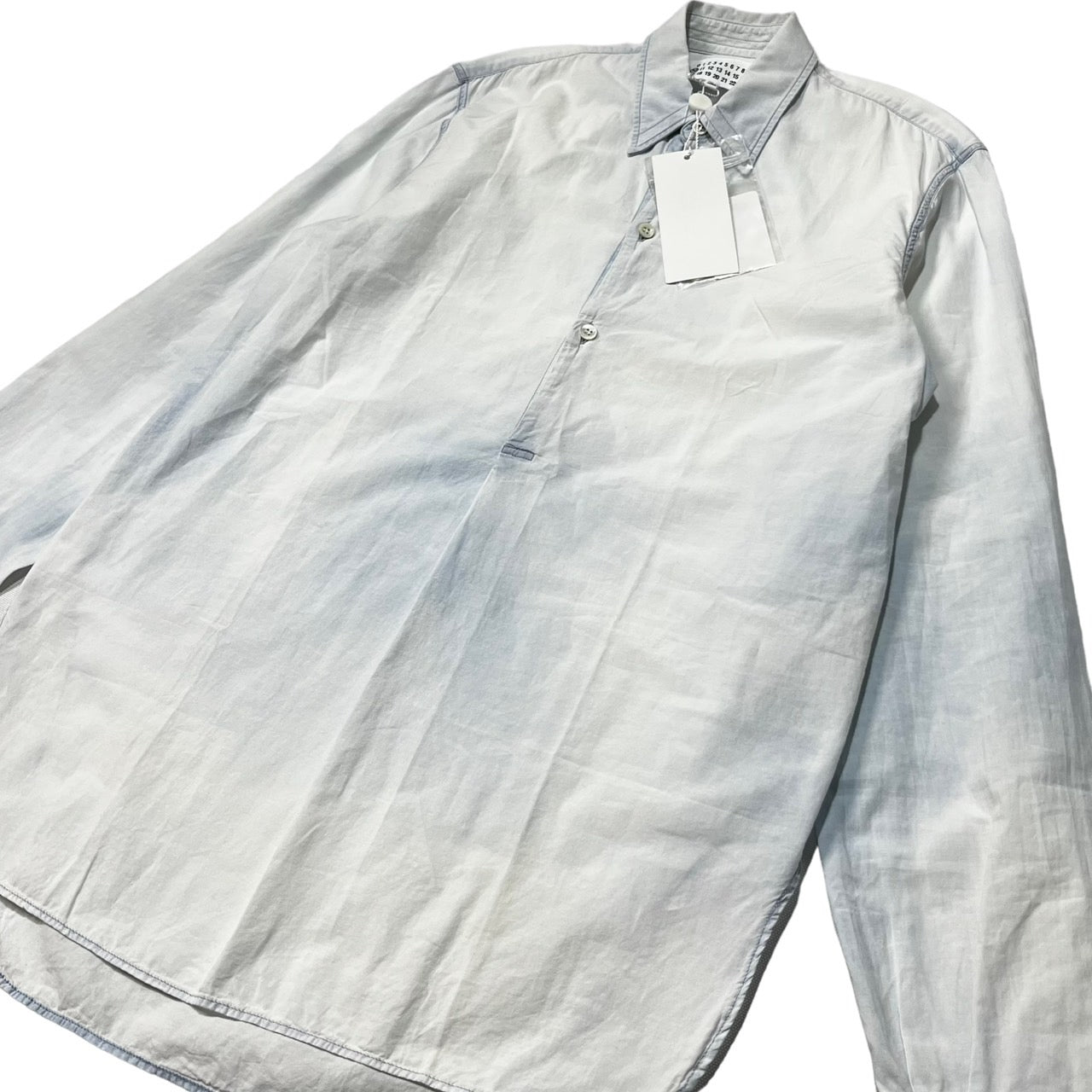 MAISON MARGIELA(メゾンマルジェラ) 16SS bleached pullover shirt ブリーチ加工 プルオーバーシャツ S30DL0314 SIZE 44(S) ライトブルー