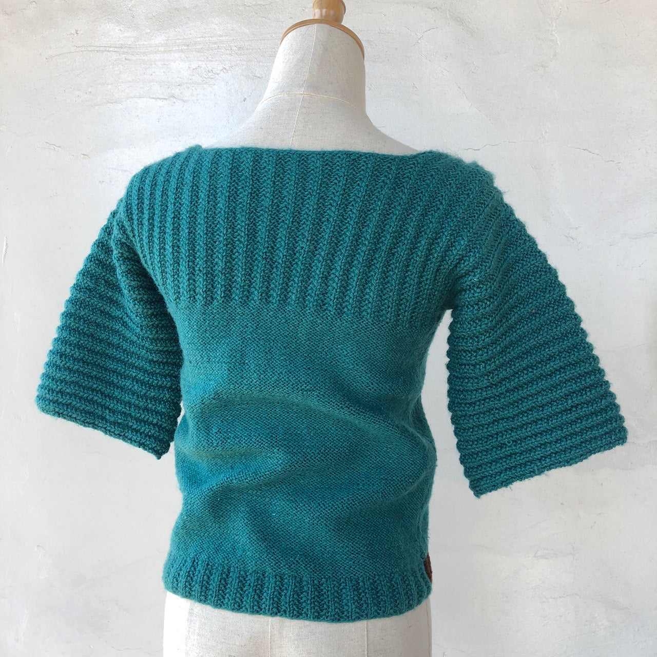 VINTAGE(ヴィンテージ) ショートスリーブニットカーディガン 表記なし(Sサイズ程度) グリーン