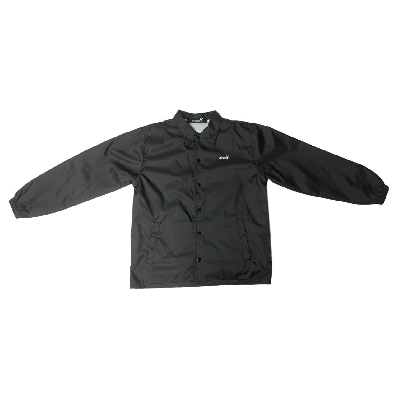 Ground Y(グラウンドワイ) Veste COACH "Y" GRAPHIC NYLON TAFFETA JACKET Yグラフィック コーチジャケット GA-J54-600 SIZE 3(L) ブラック×ホワイト