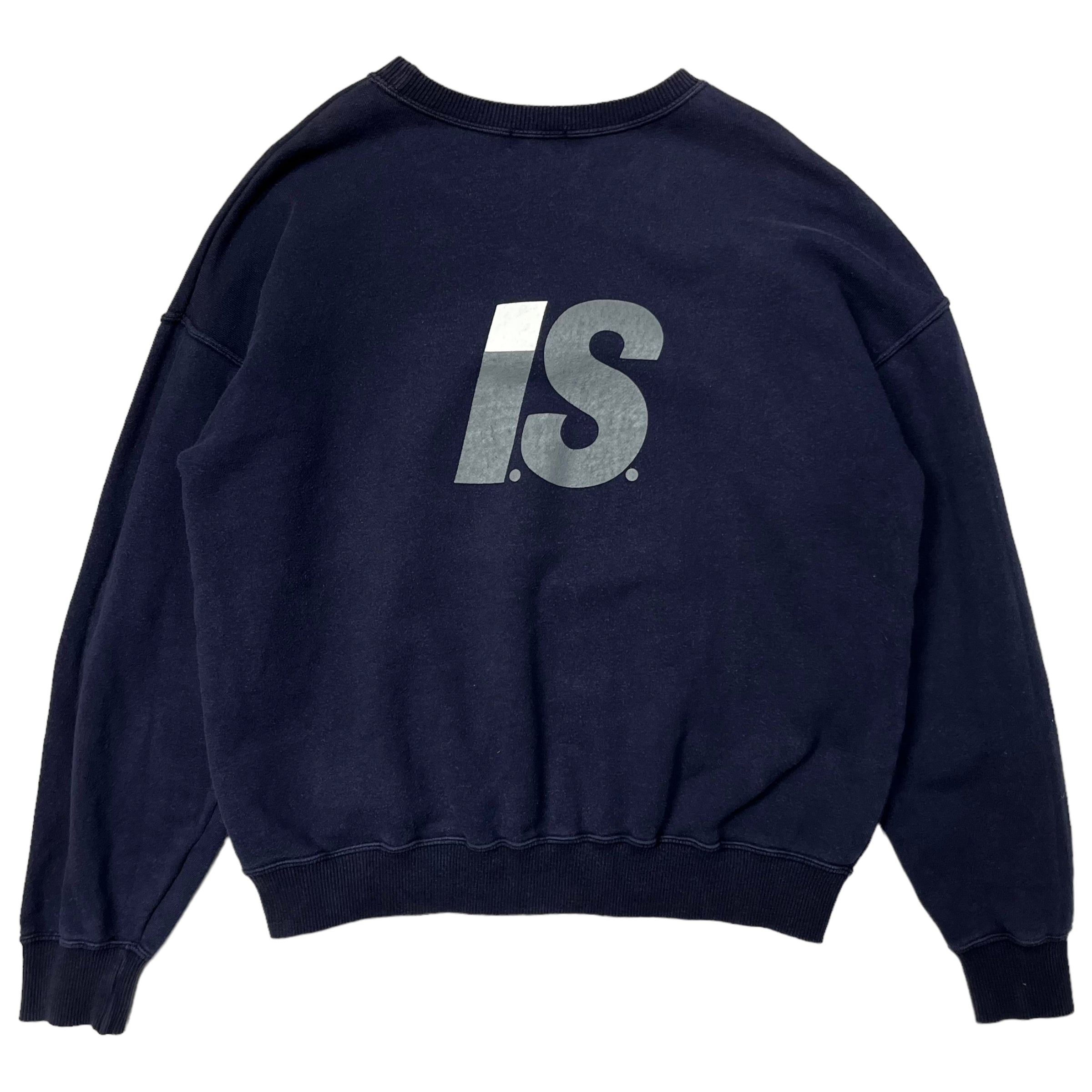 i.s. ISSEY MIYAKE(アイエス イッセイミヤケ) 90's IS logo sweat pullover/アイエスロゴスウェットプルオーバー/90年代/ヴィンテージ IS10-JL001 SIZE M ネイビー×グレー