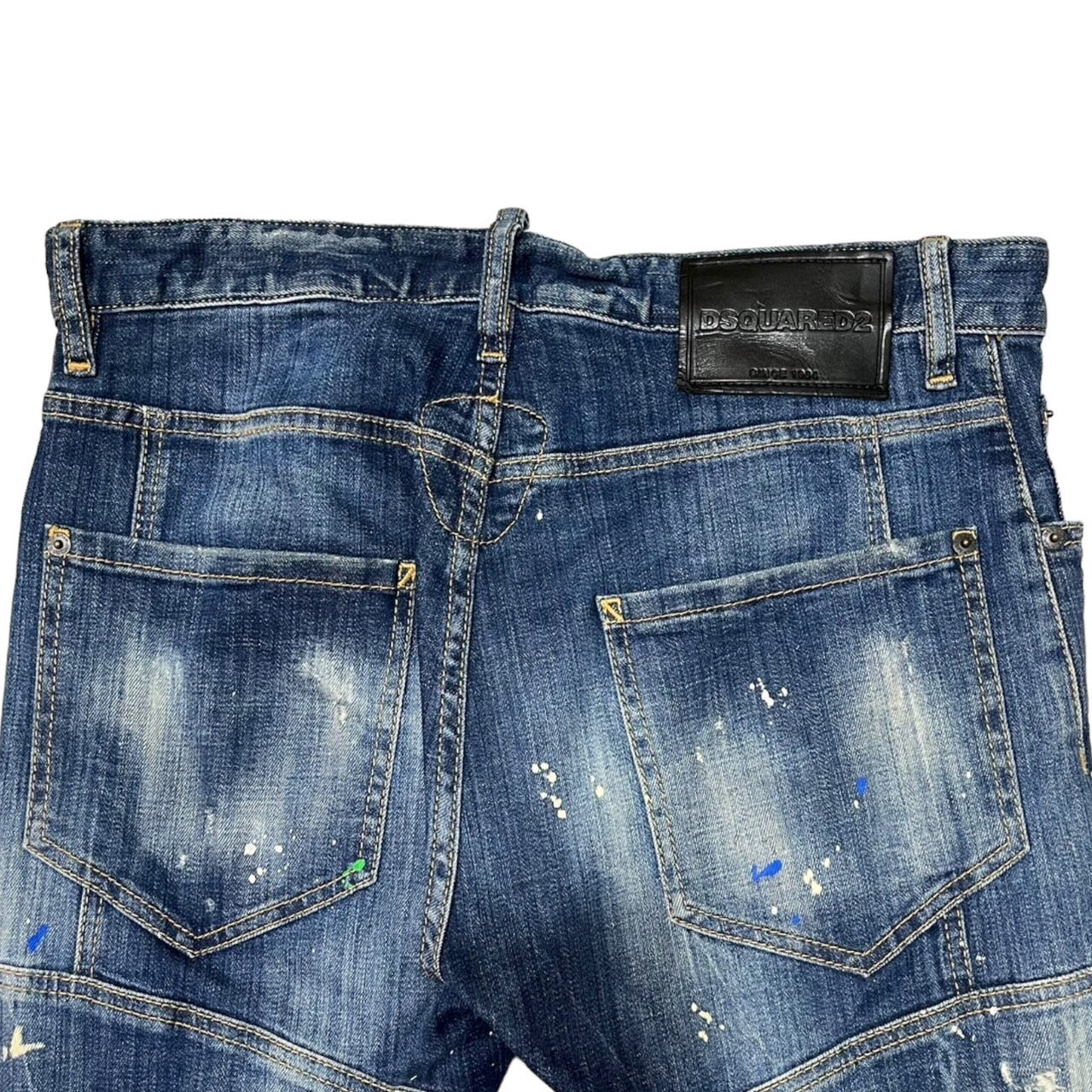 DSQUARED2(ディースクエアード) BIKER/MEDIUM PAINT TIDY/ペンキ加工スキニーデニムパンツ S71LB0636 46(Mサイズ程度) インディゴ