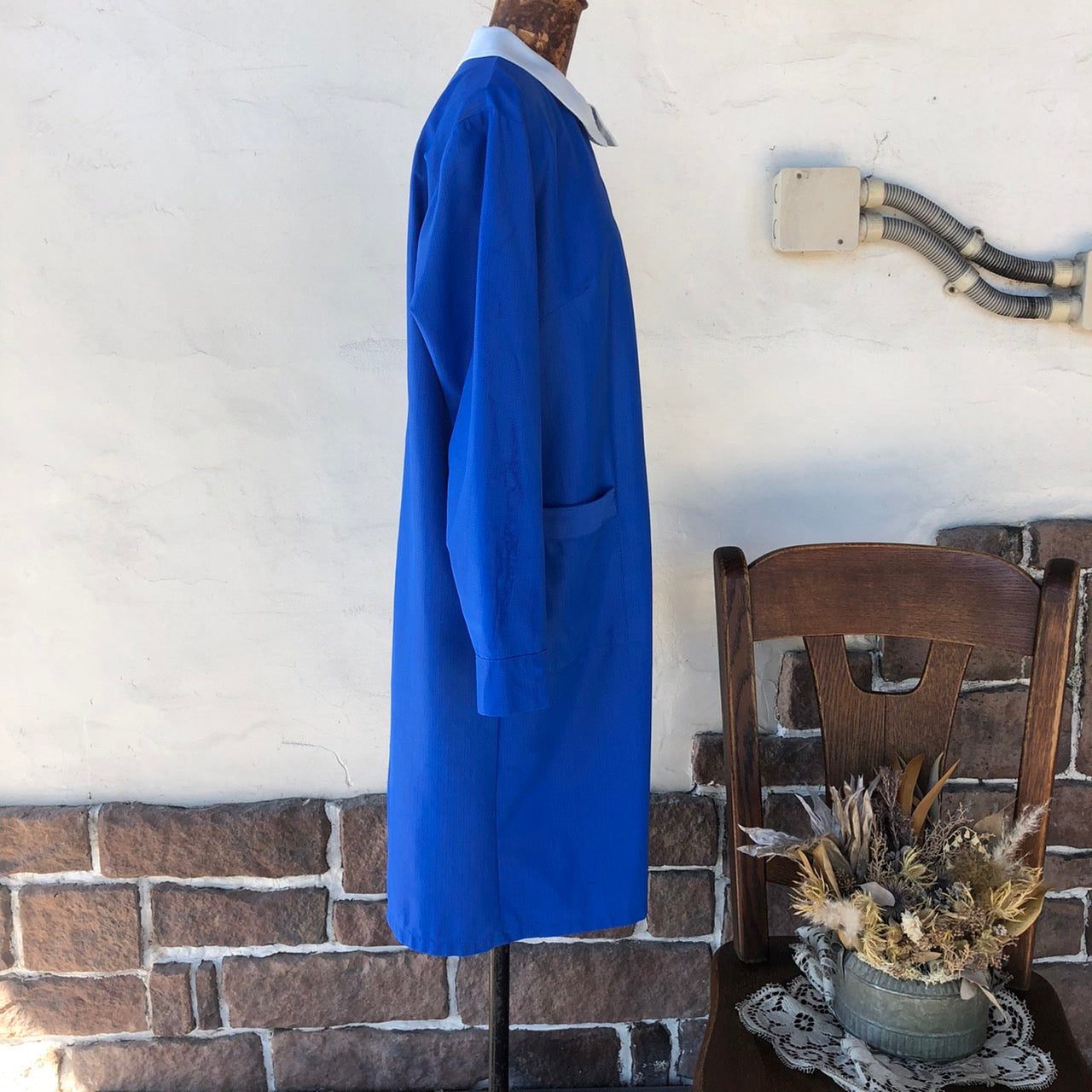 VINTAGE(ヴィンテージ) ヴィンテージフロントジップワンピース 表記なし(Mサイズ程度) ブルー